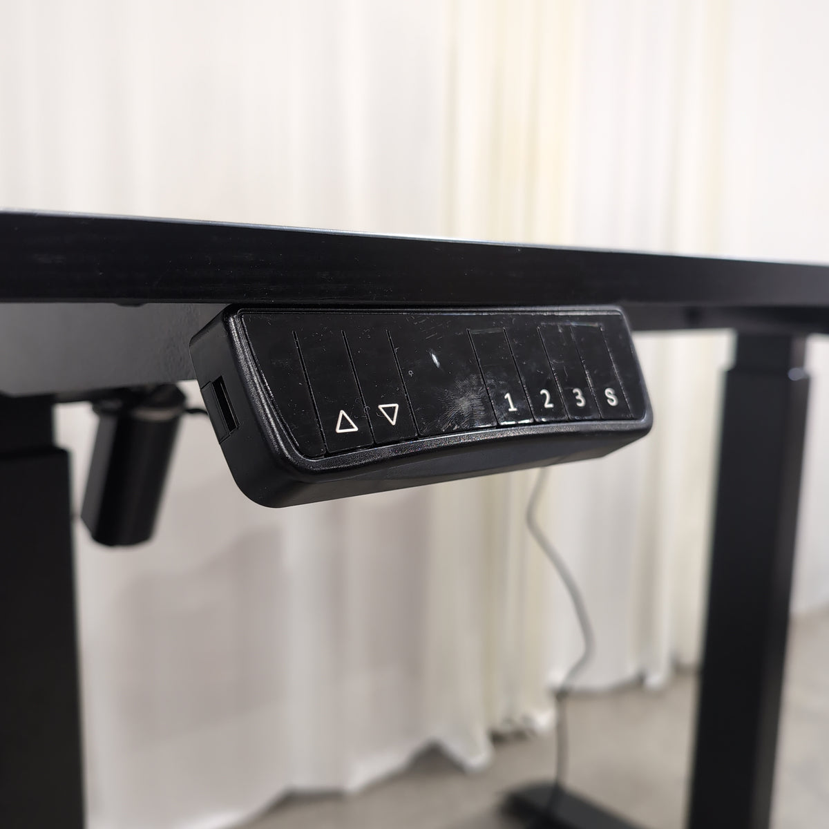 Black Adjustable Height Desk with Cable Management