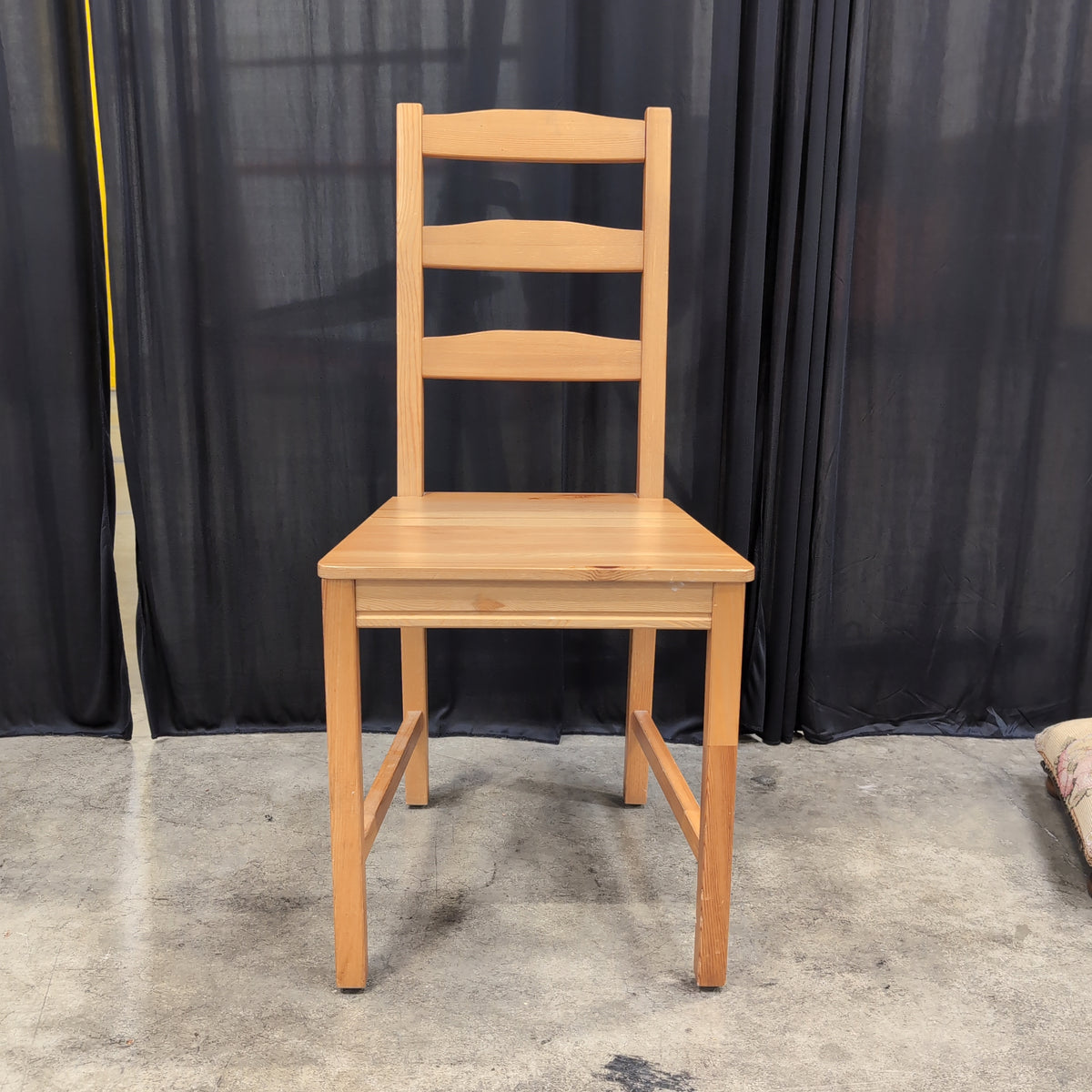 Light Wood Ladder Back Dining Chair with Upholstered Seat