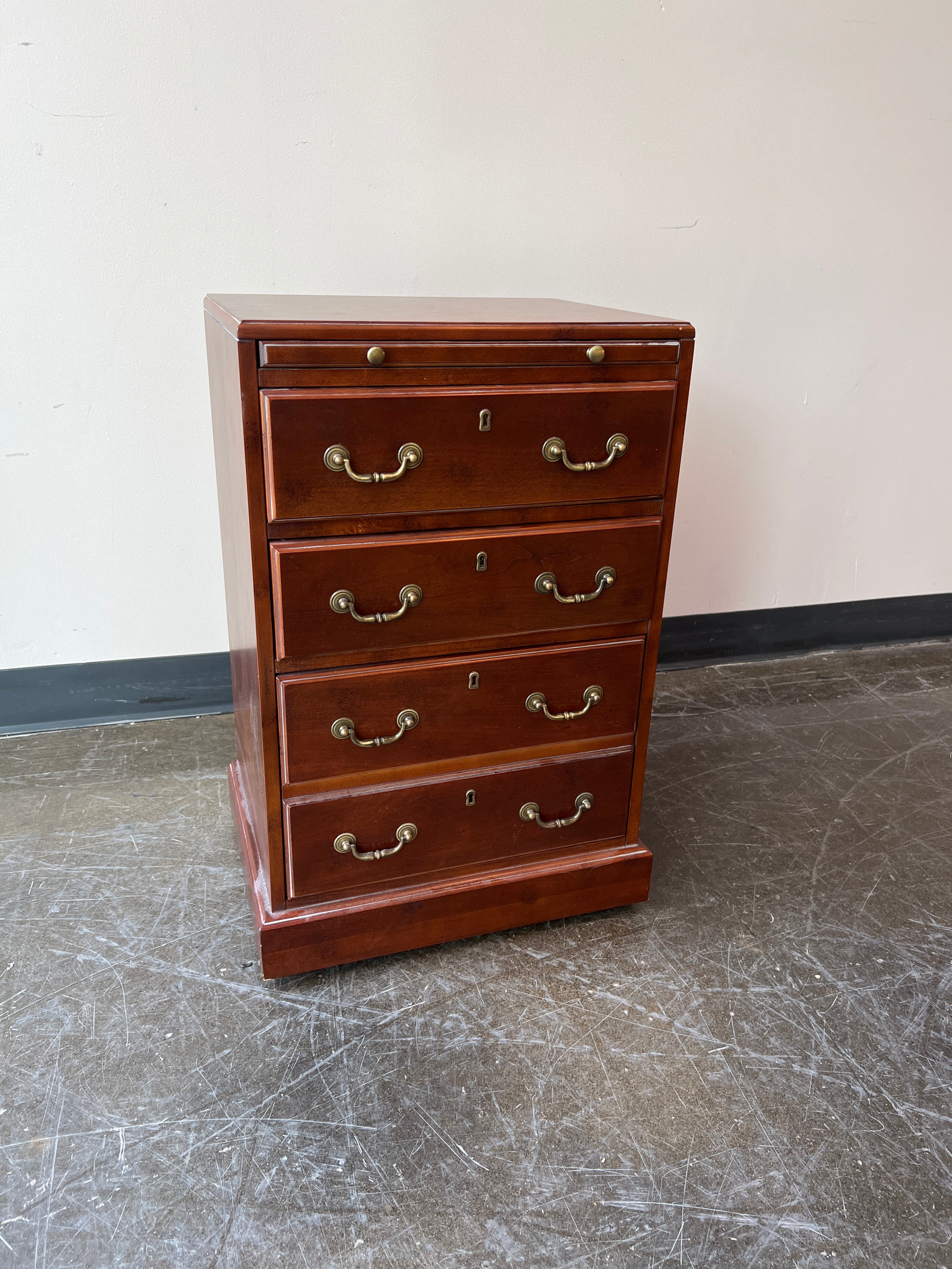 Four-Drawer Hardwood Chest on Wheels