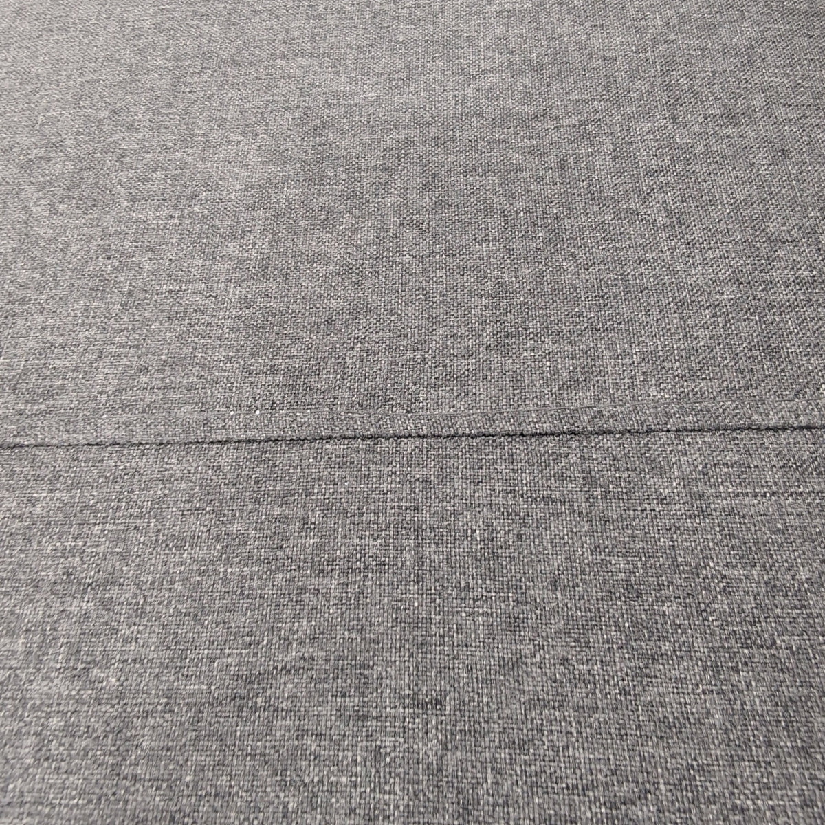 Dark Grey Fabric L-Shaped Sectional Couch with Ottoman