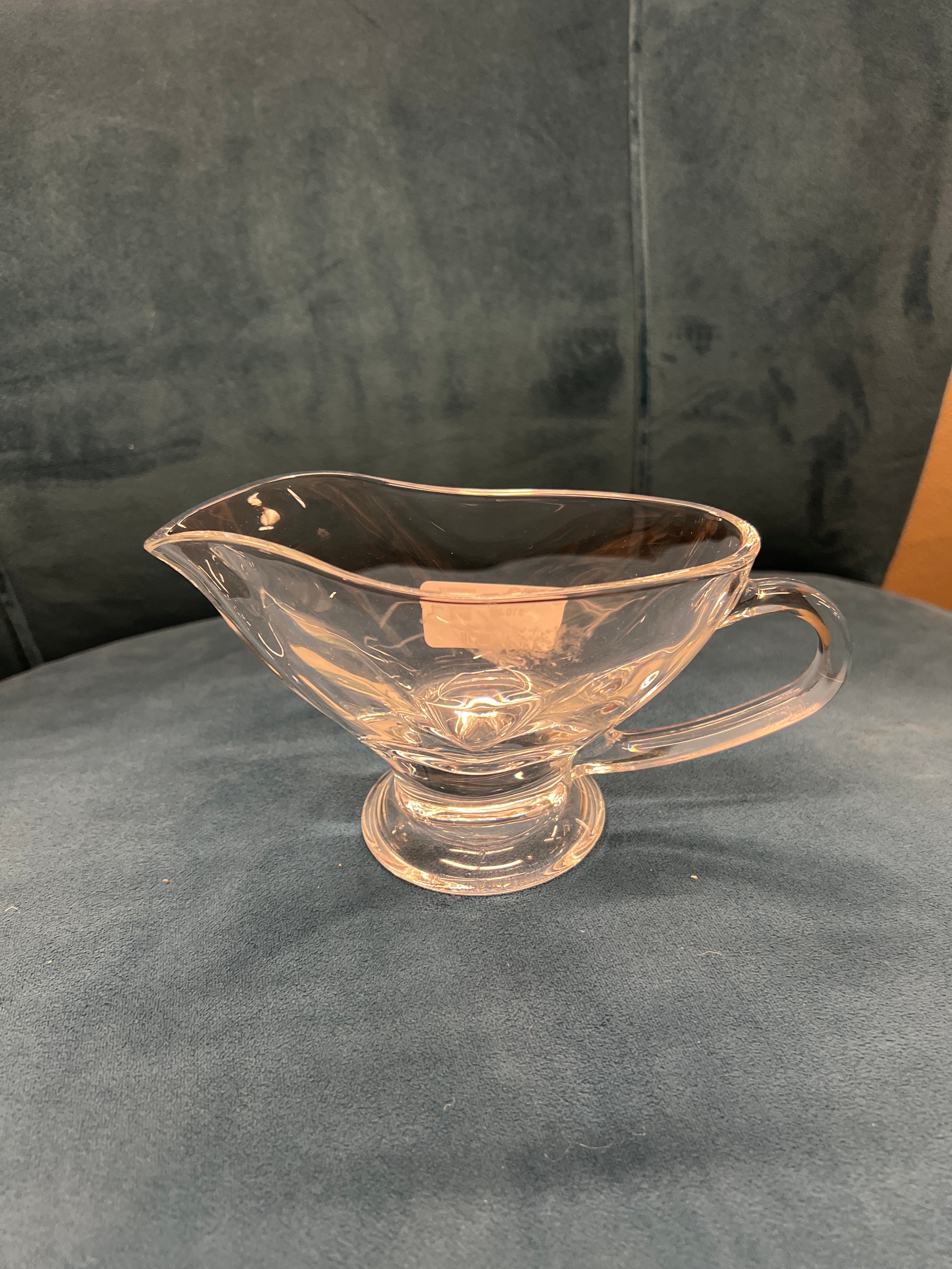 Clear Glass Gravy Boat with Handle