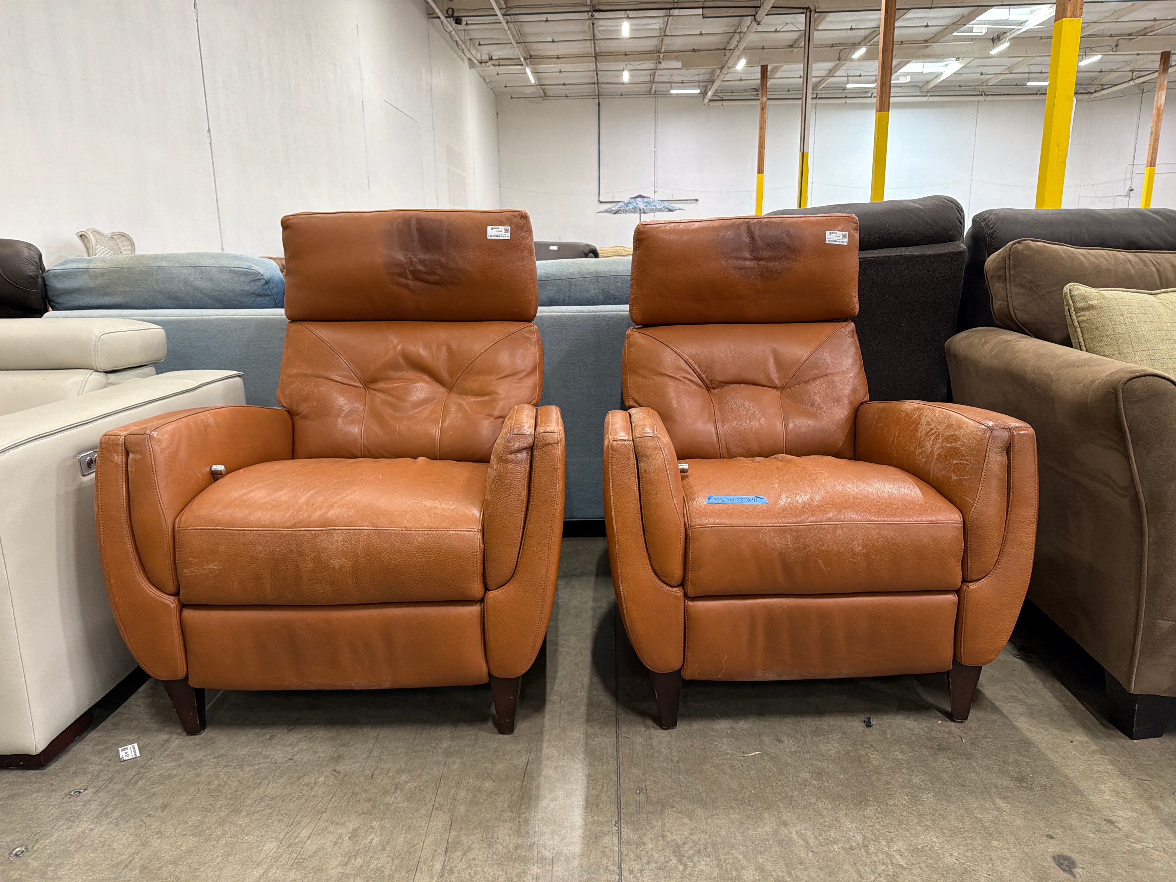 American Leather Gavin Recliner in Cognac Leather