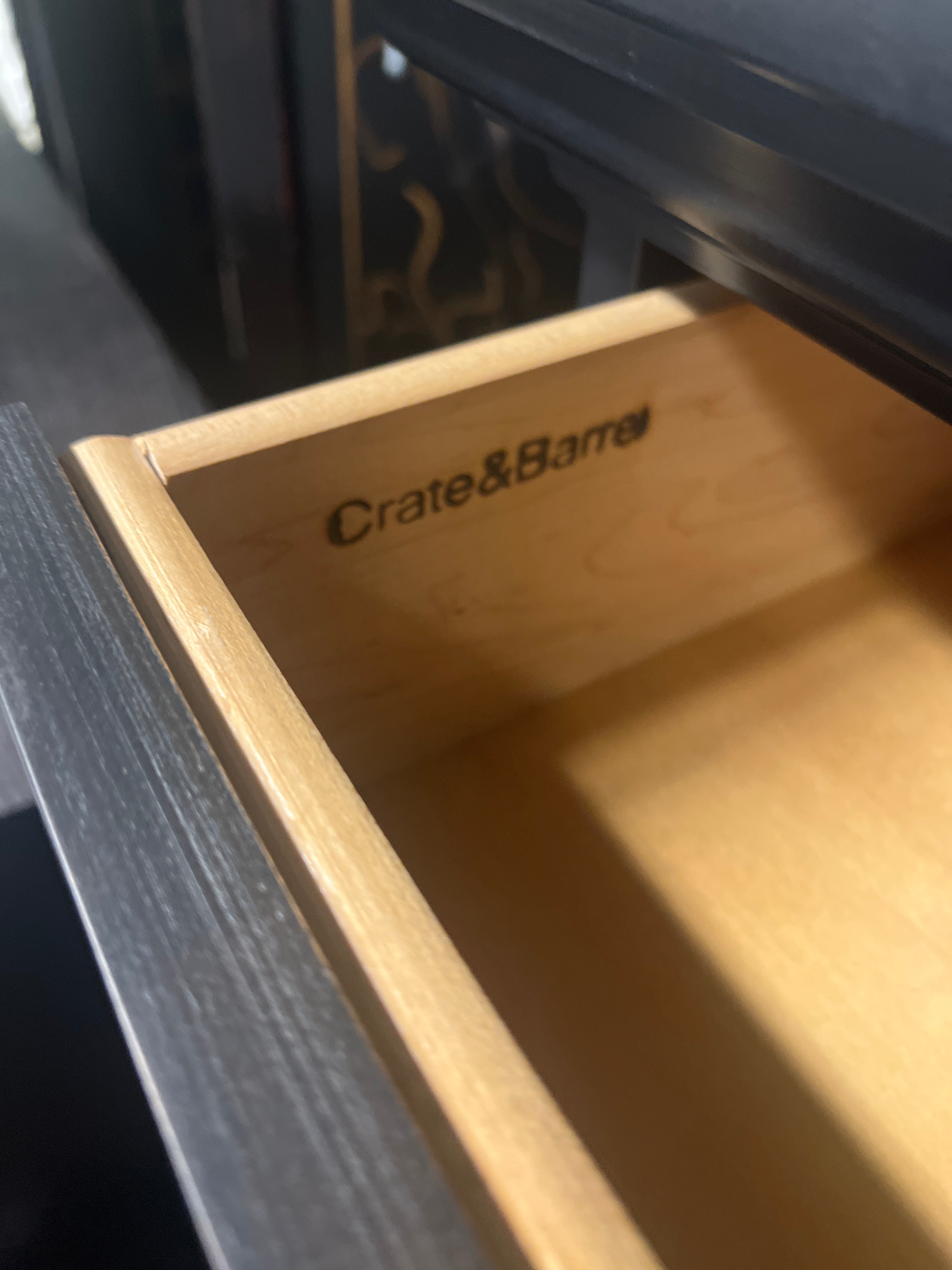 Crate & Barrel Black Oversized Nightstand