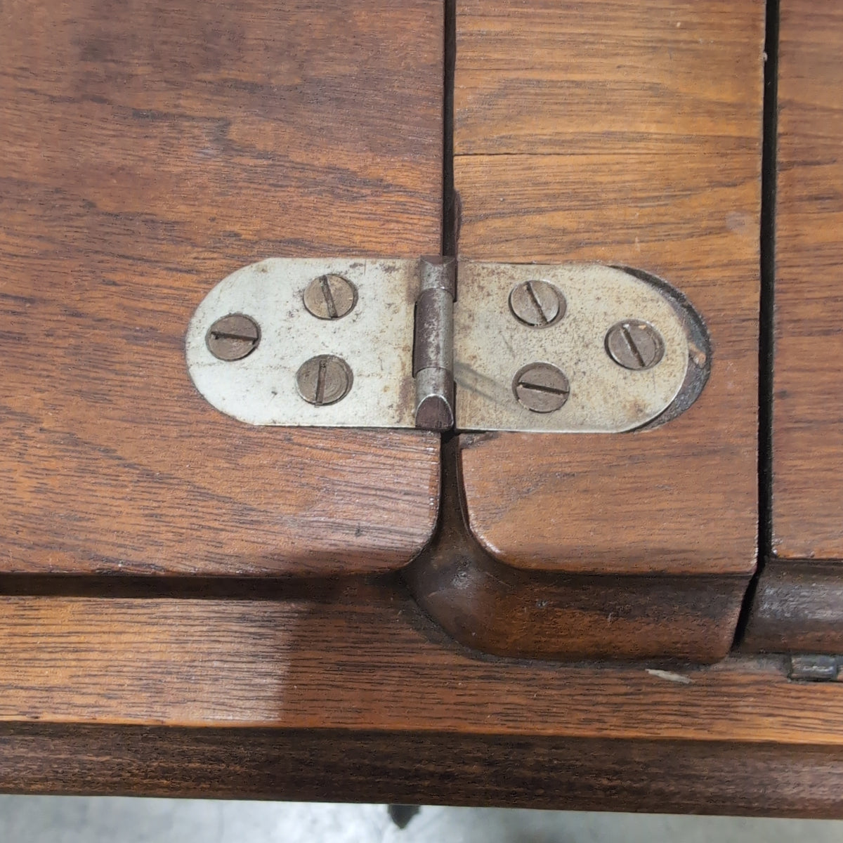 Vintage Wood Cabinet Sewing Machine with Cast Iron Base