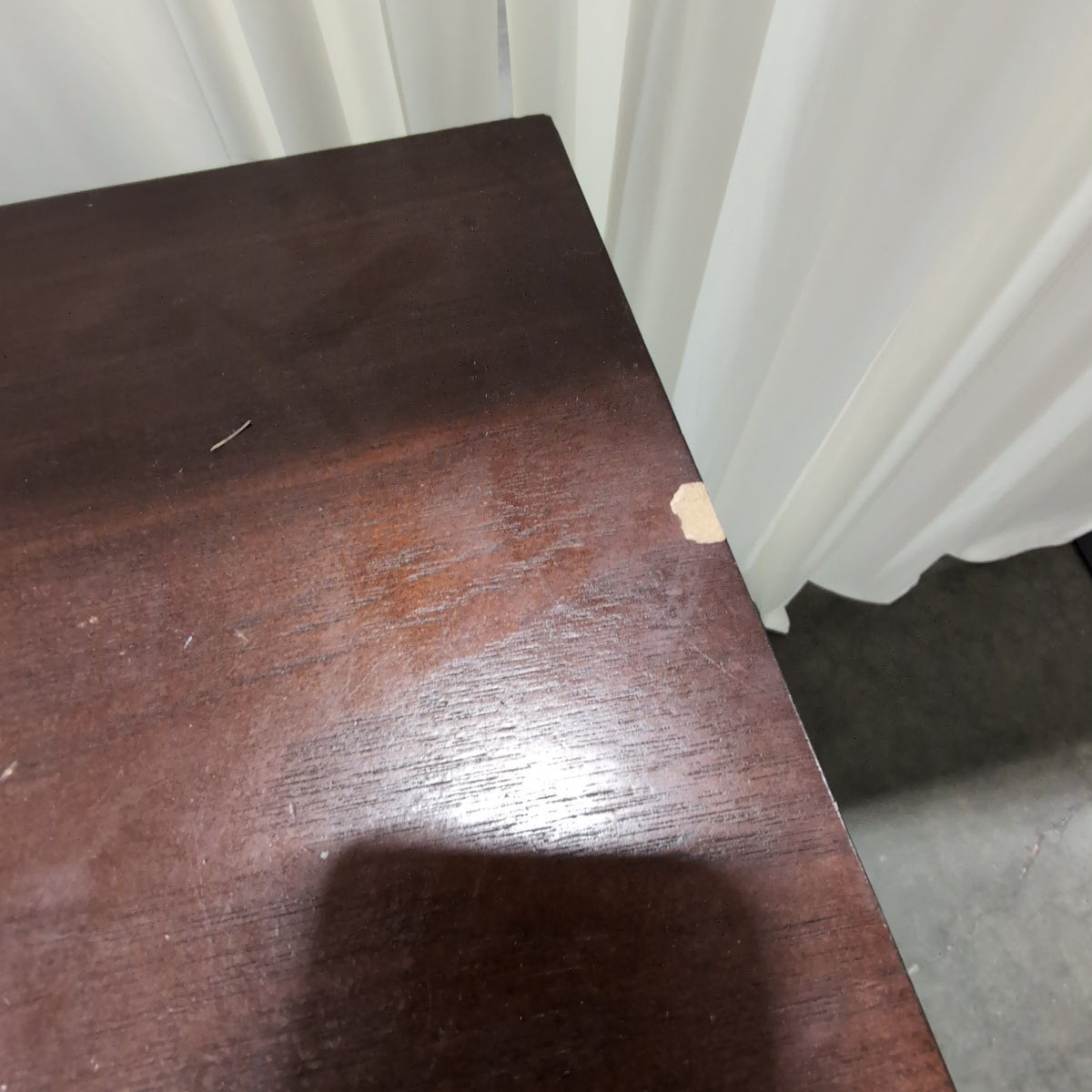 Dark Brown Wood Single-Drawer Desk