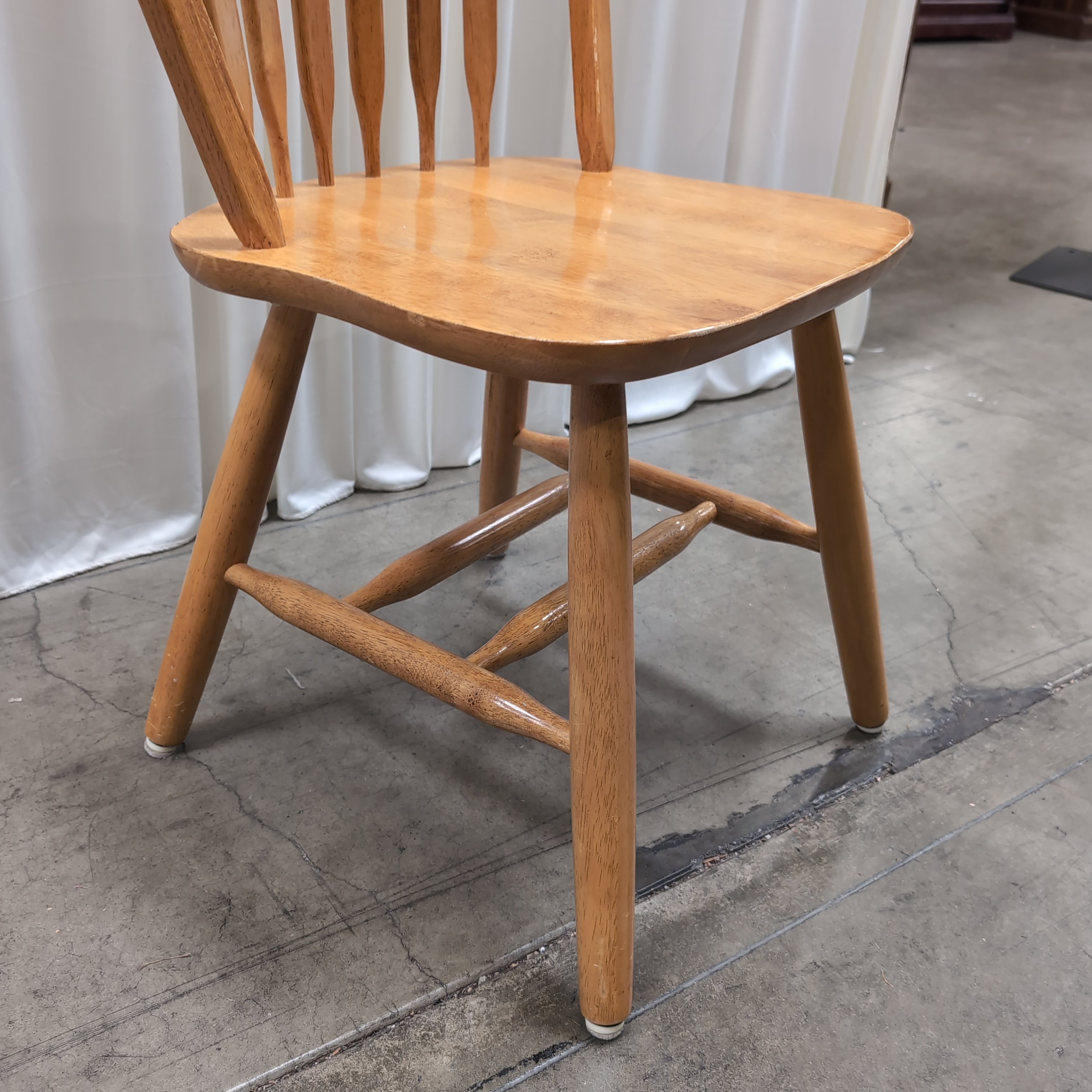 Natural Wood Spindle Back Dining Chair