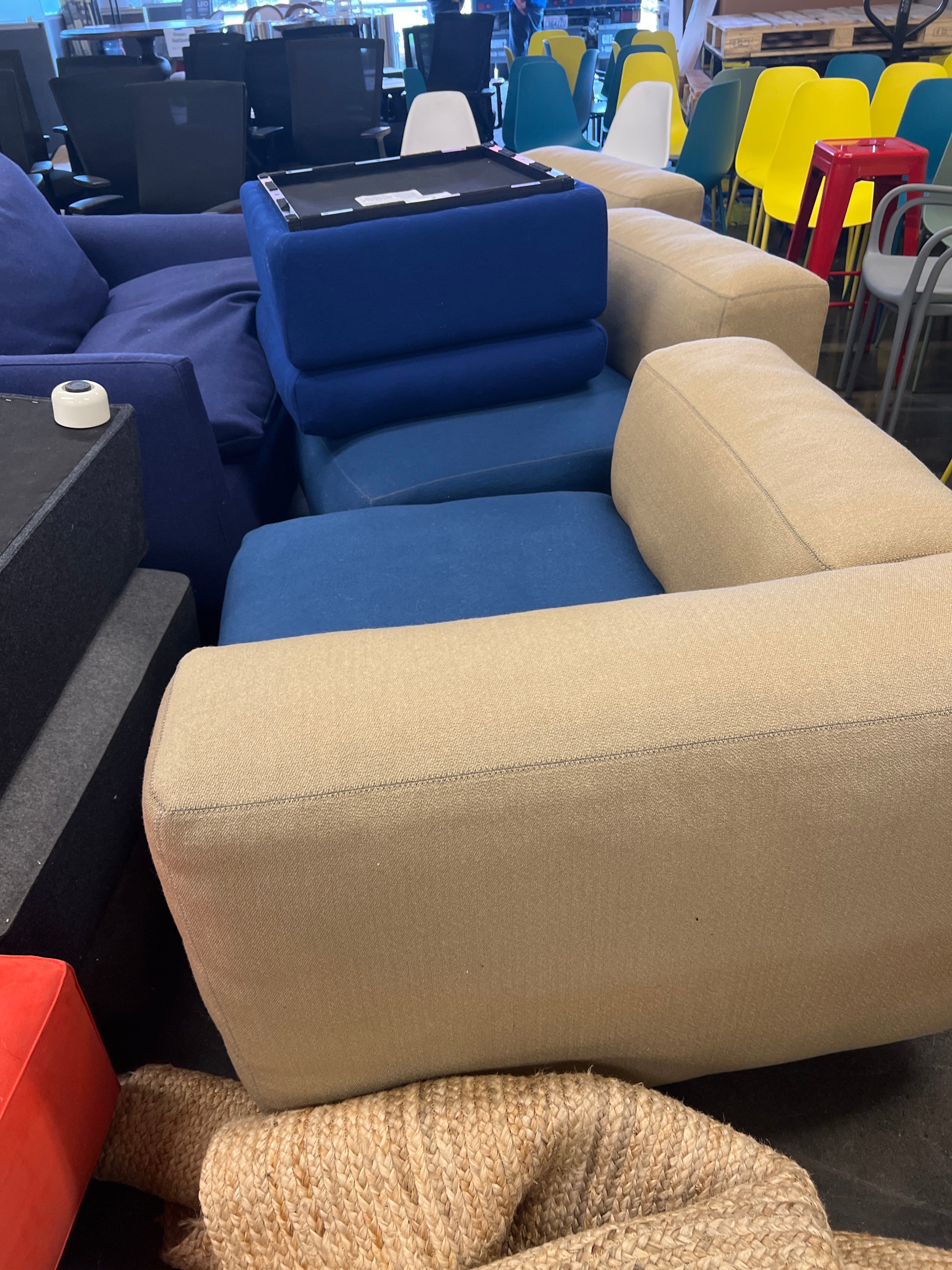 Two-Tone Microfiber Modular Sectional