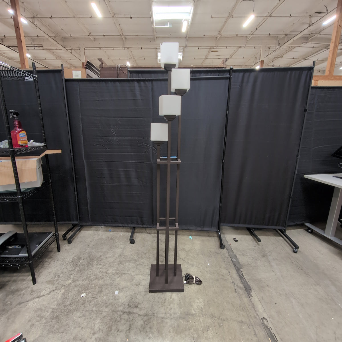 Contemporary Dark Bronze Three-Light Floor Lamp