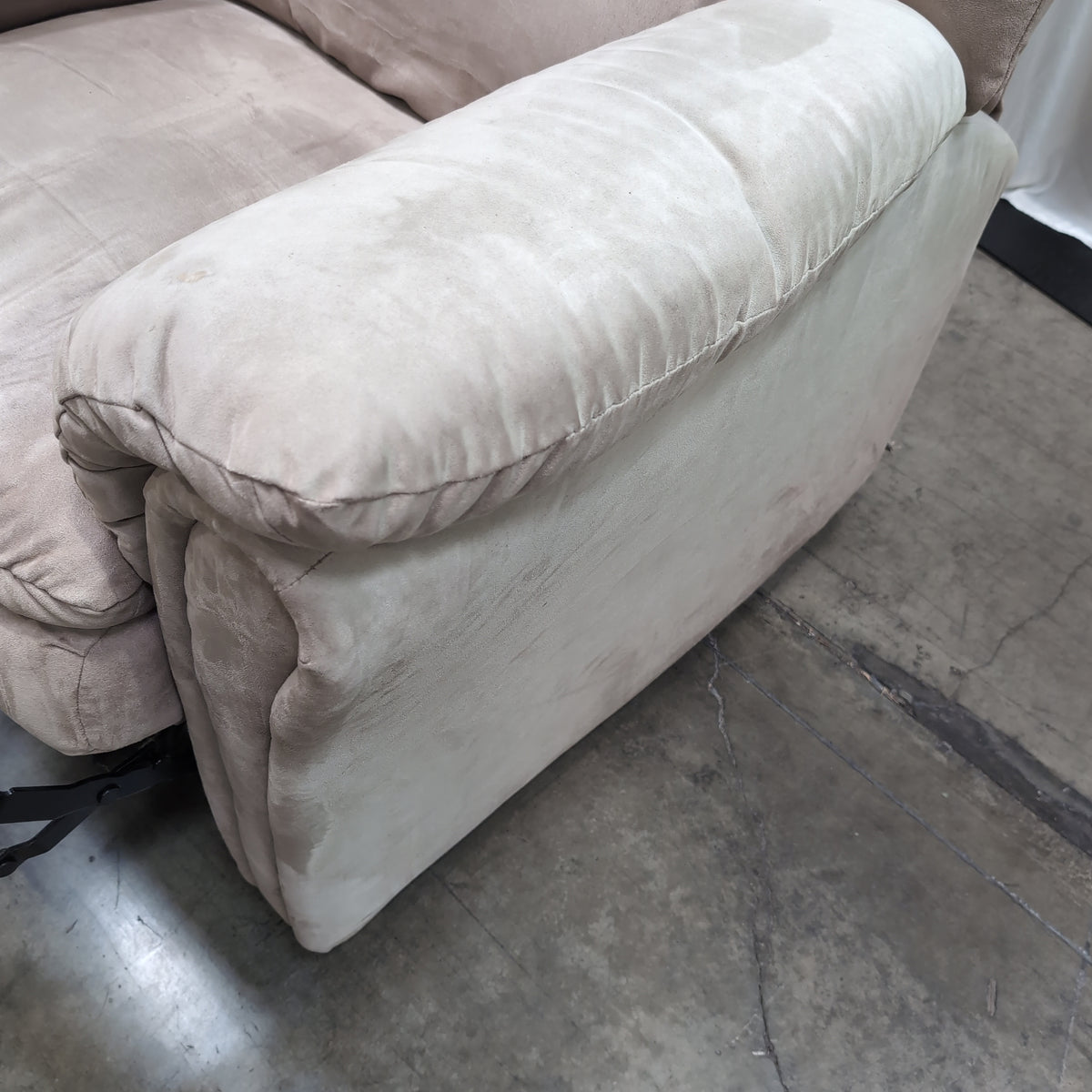 Plush Tan Fabric Recliner