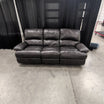 Dark Brown Reclining Three-Seat Couch with Contrast Stitching