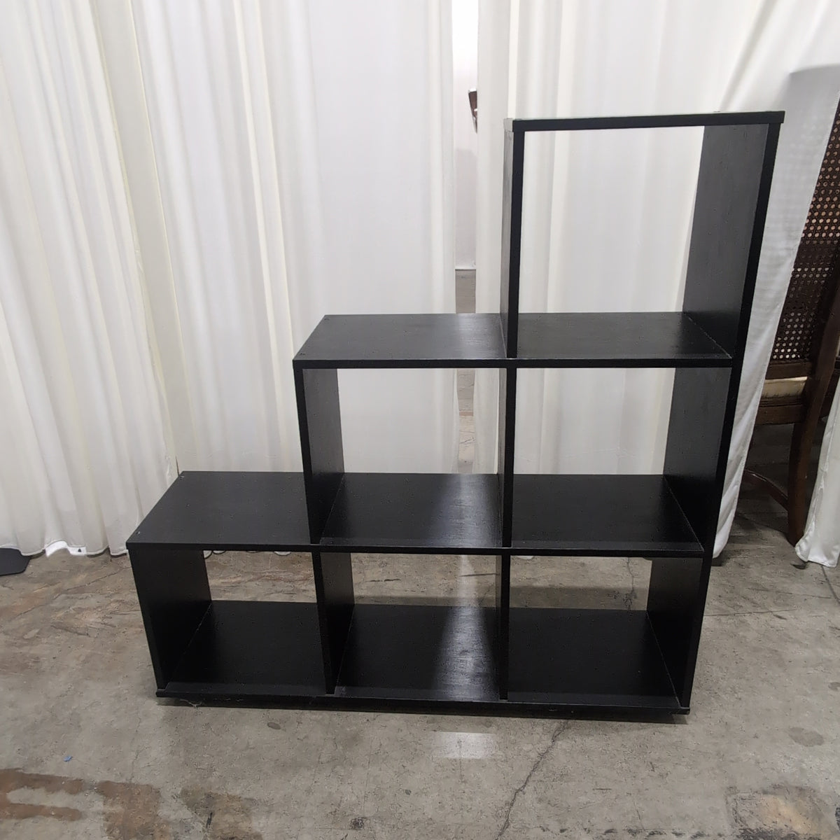 Modular Black Wood Cube Storage Bookcase