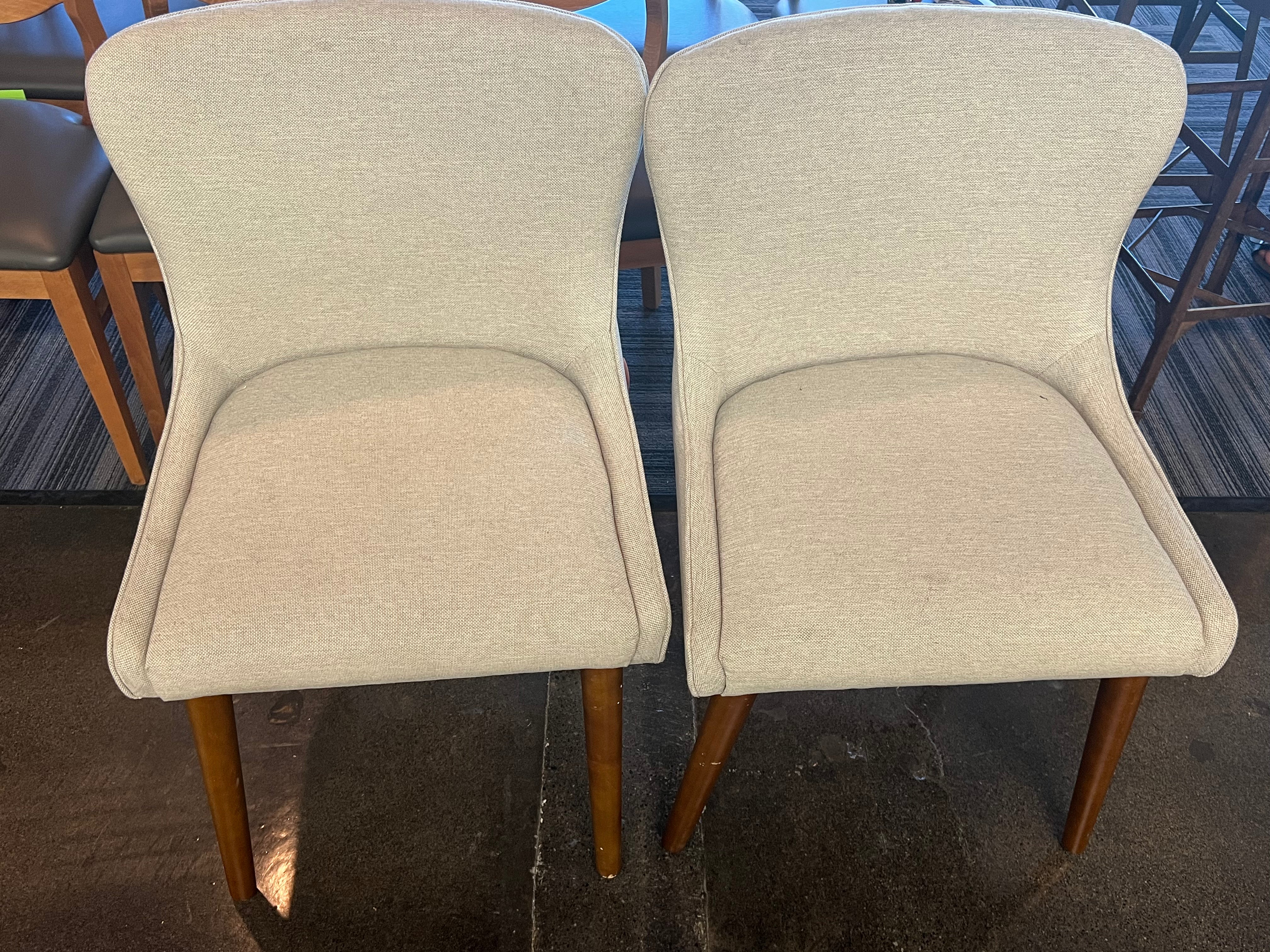 Elegant Beige Cloth Dining Chair from World Market Set of Two