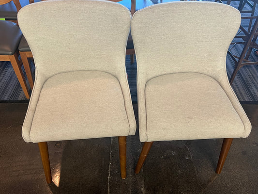 Elegant Beige Cloth Dining Chair from World Market Set of Two