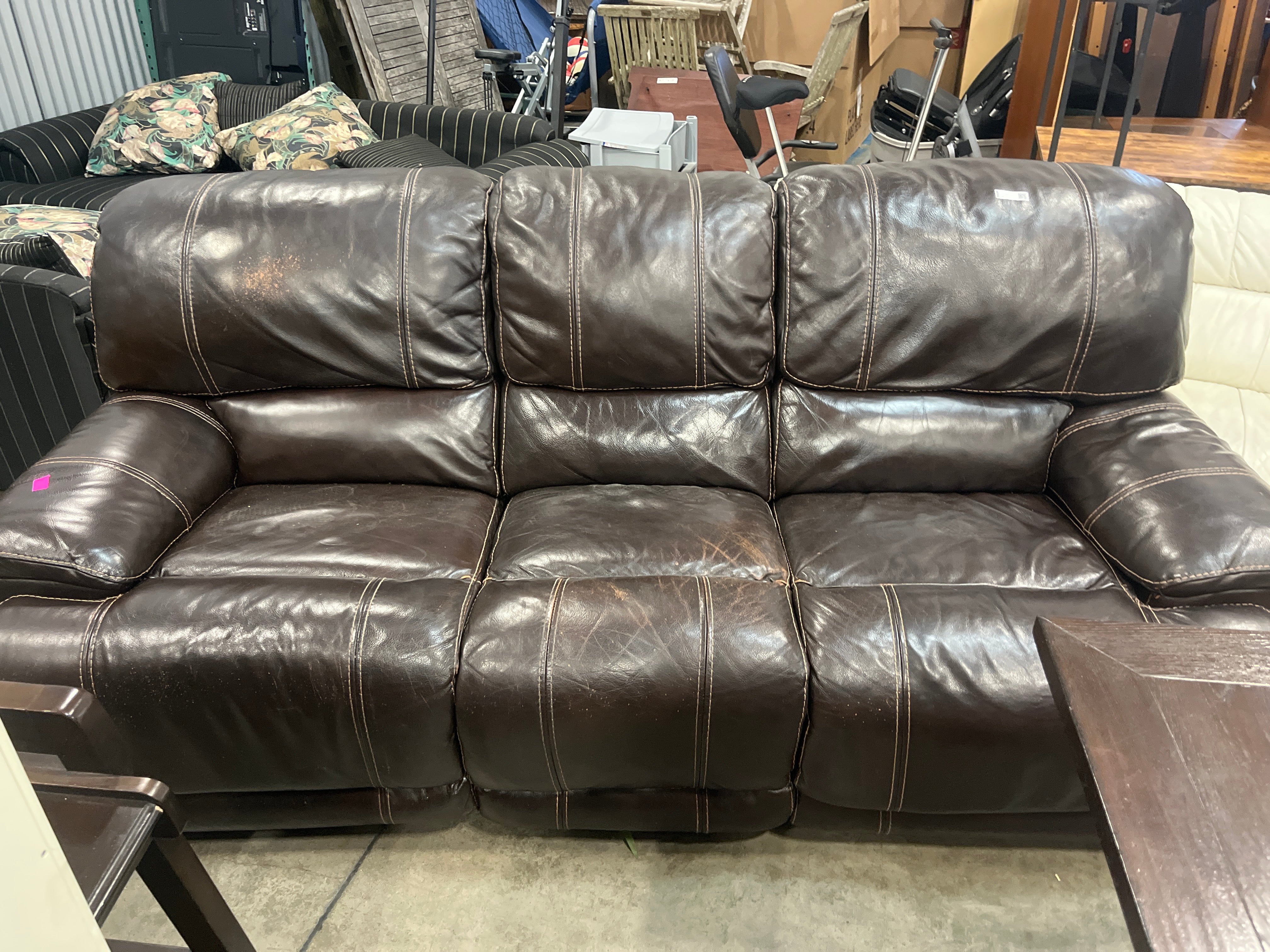 Warehouse Sale - Three Seat Leather Recliner Sofa