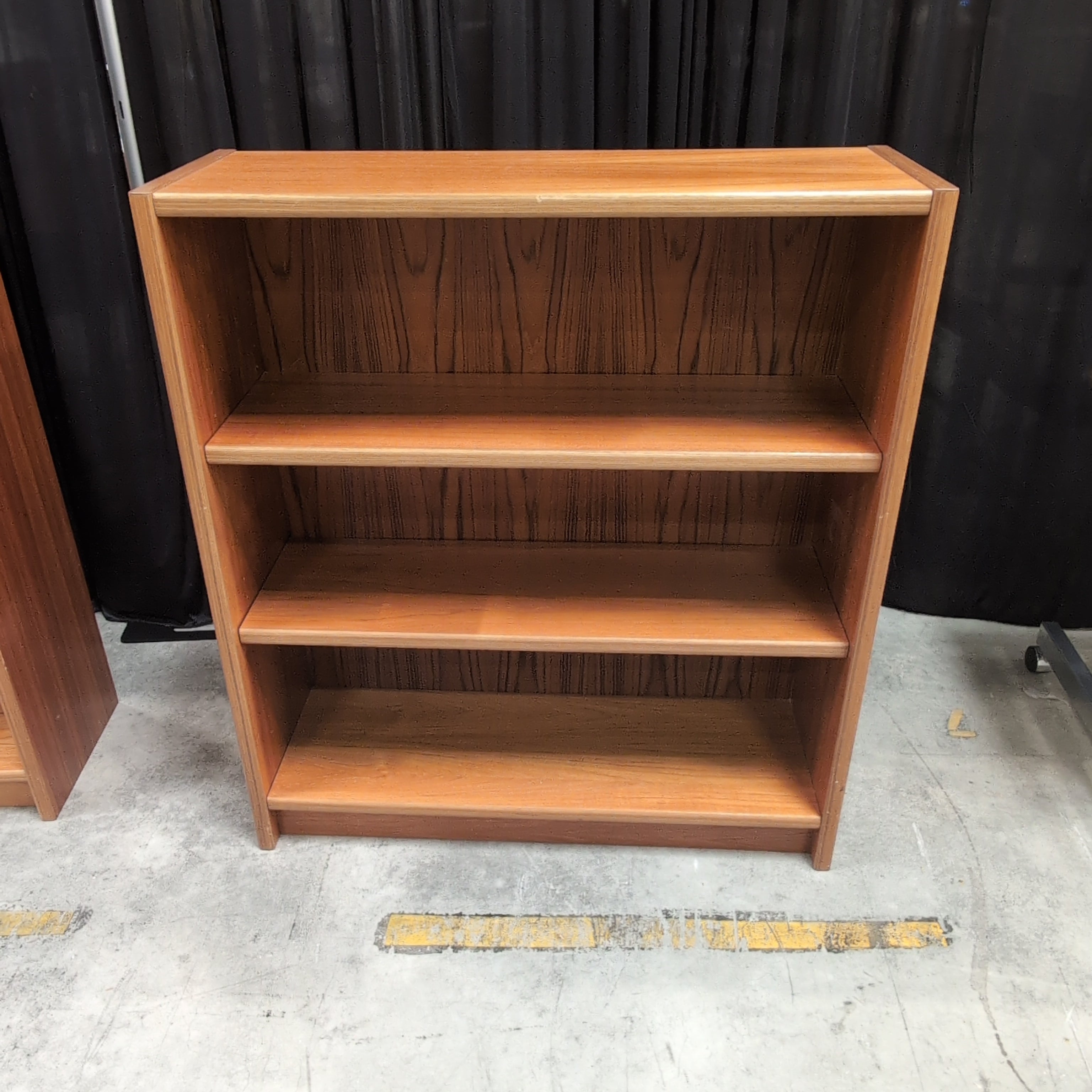 Warm Toned Mid-Century Modern Three-Shelf Bookcase