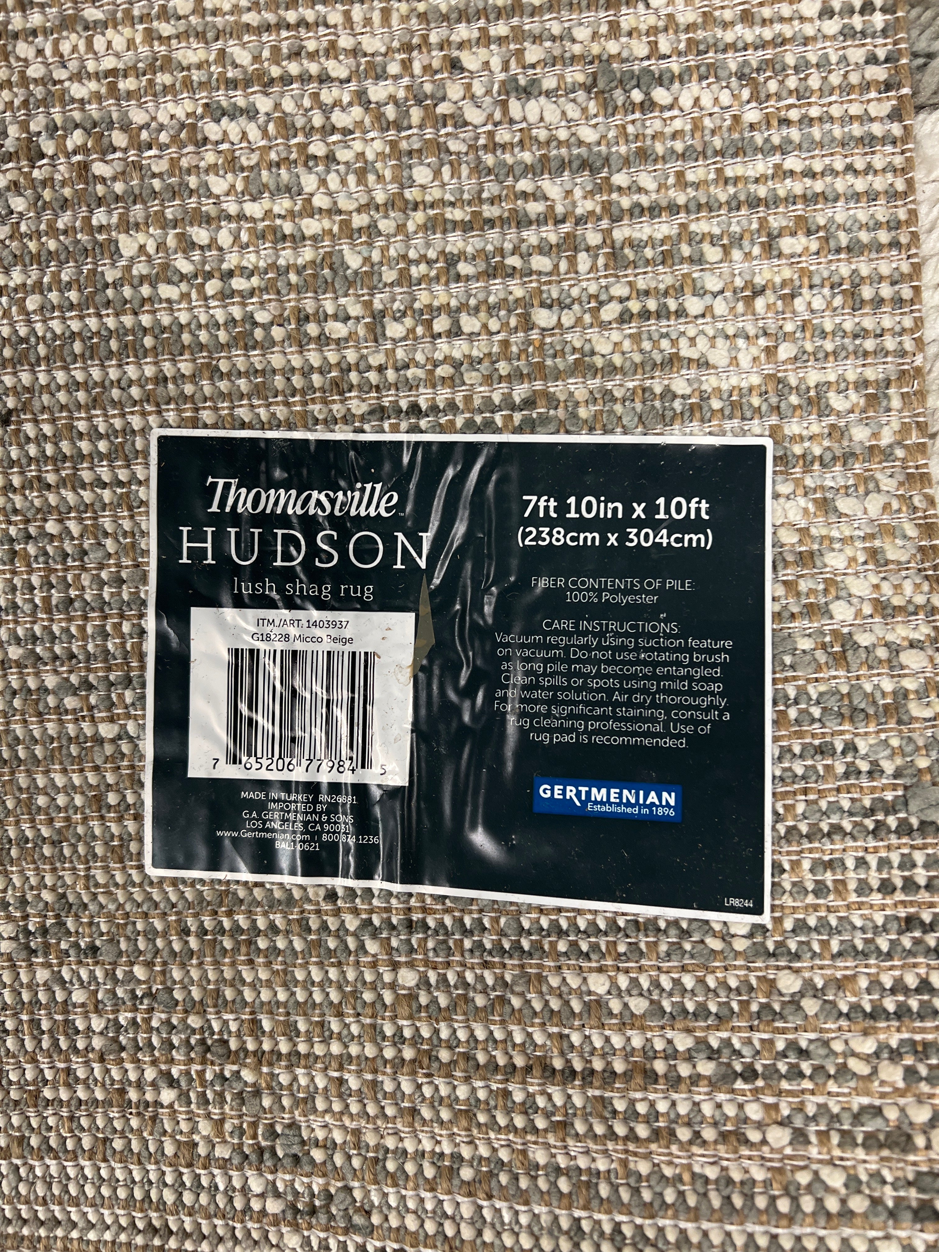 Thomasville Hudson Lush Shag Beige Rug (8 x 10)