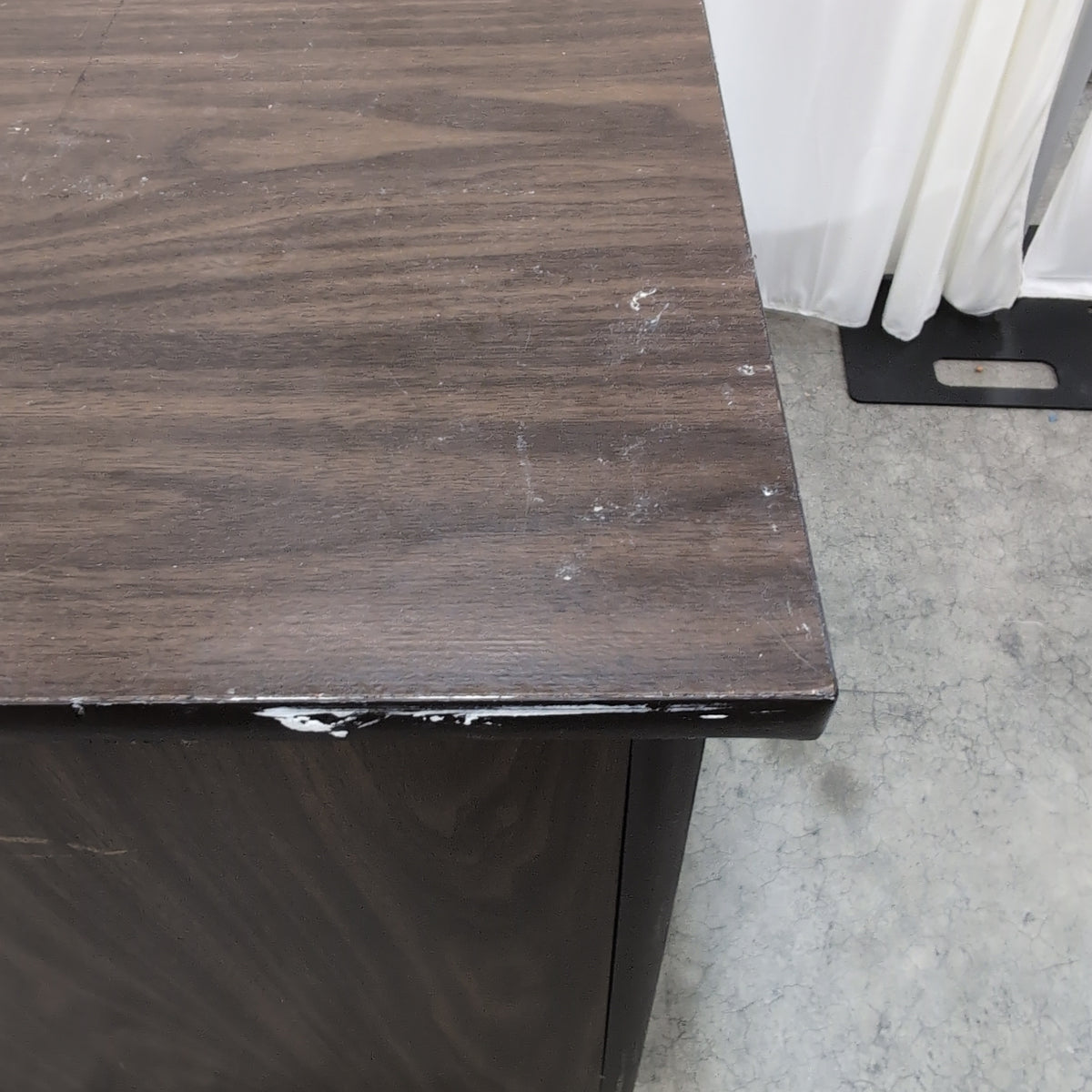 Dark Wood Two-Door Storage End Table