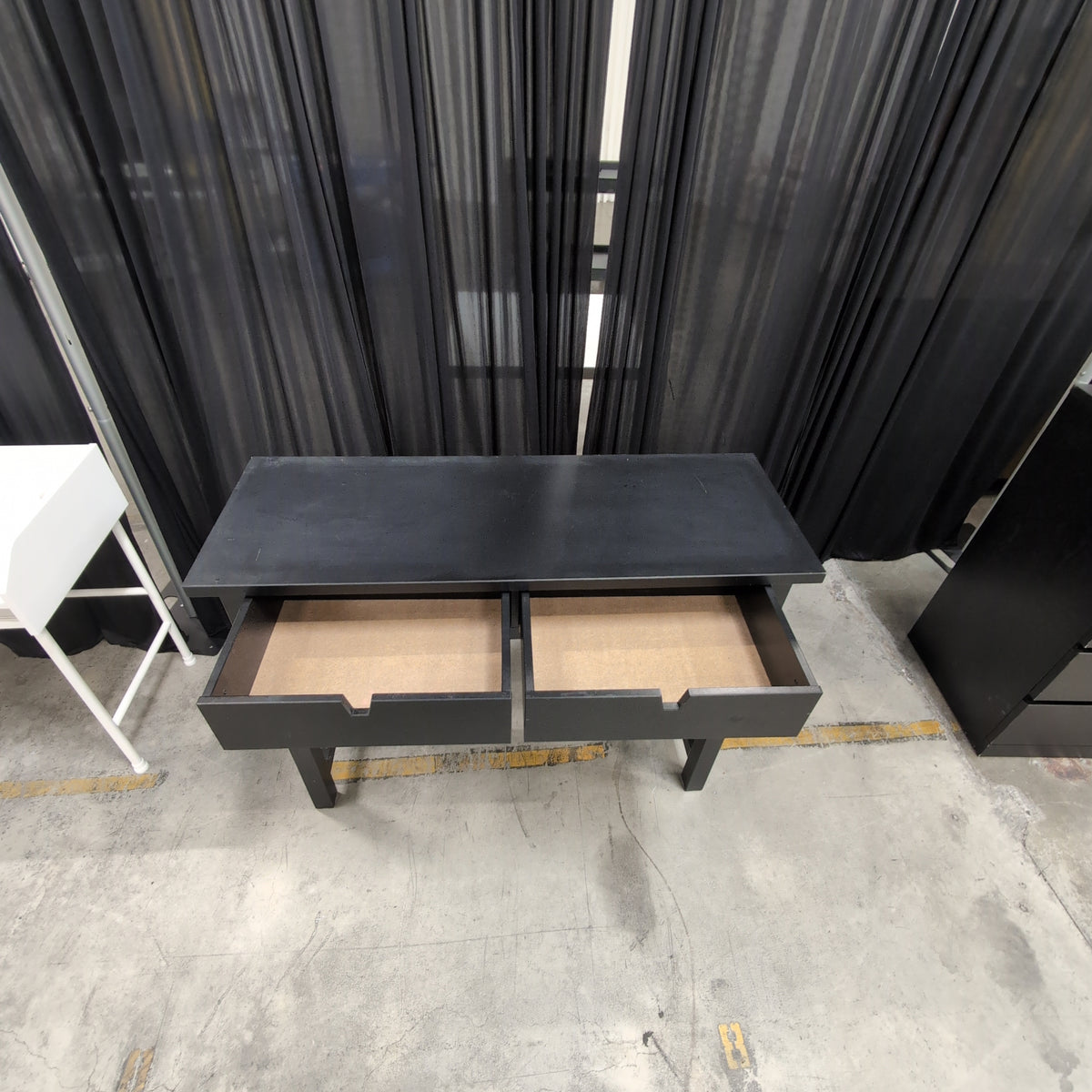 IKEA-Black Wood Grain Four-Shelf Bookcase