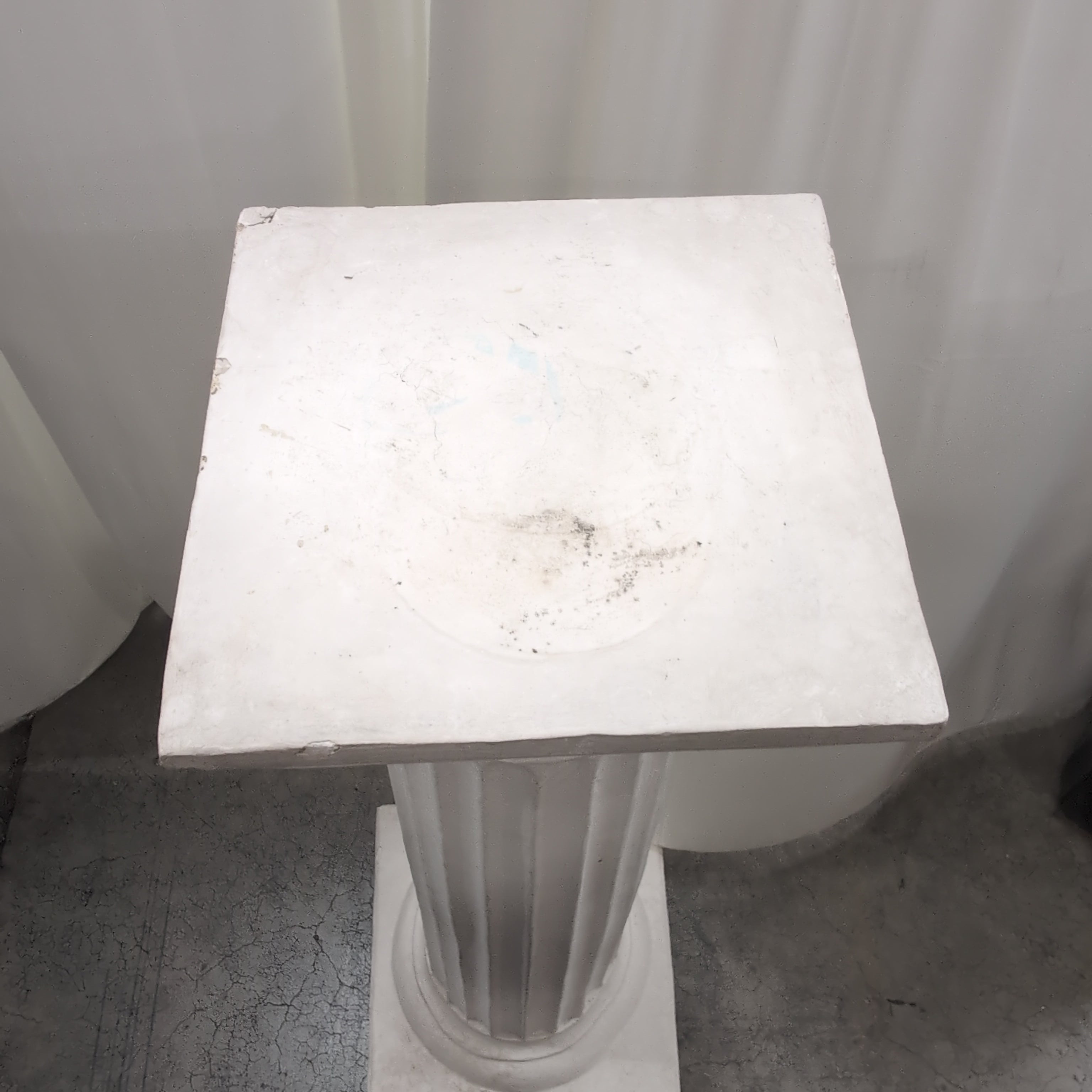 Classical Ionic White Plaster Pedestal