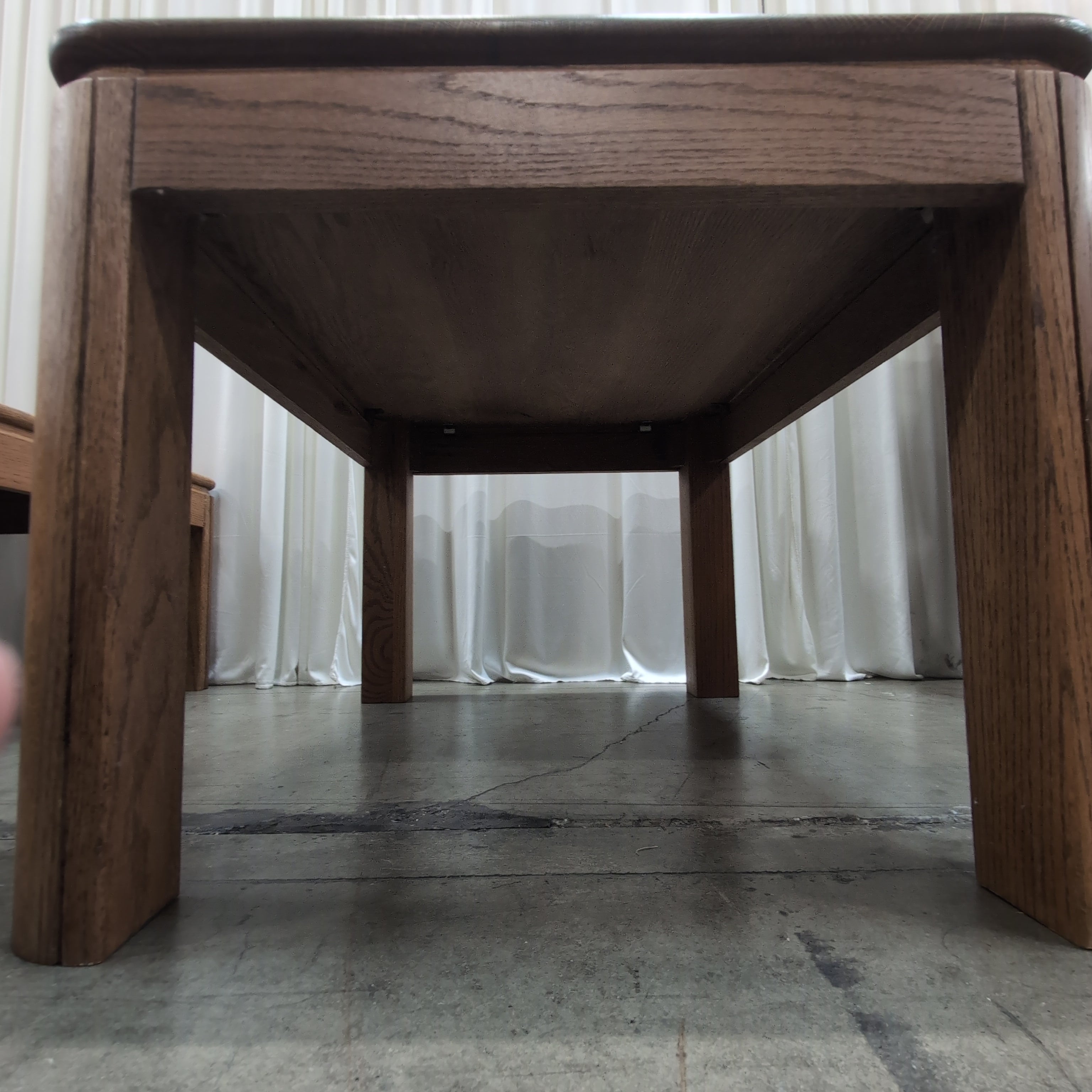 Natural Wood Square End Table with Rounded Edges