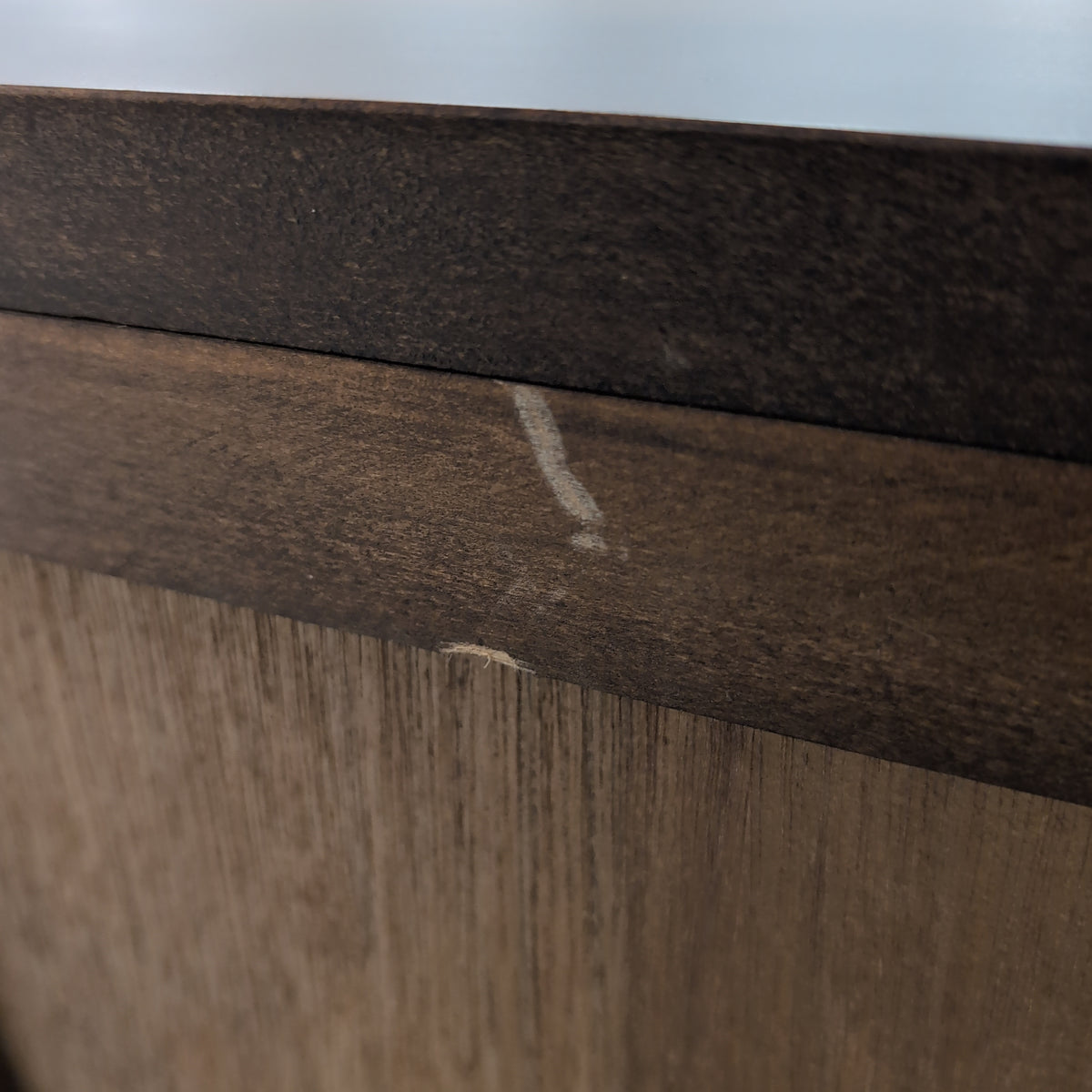 Dark Brown Wood Storage Cabinet with Bamboo Panels