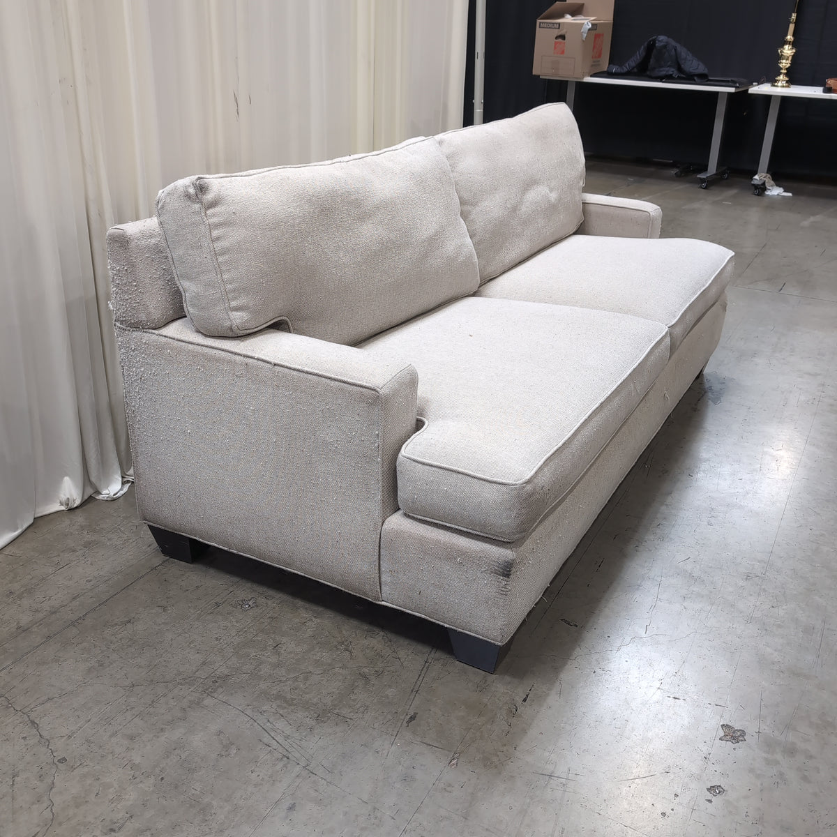 Light Beige Joe Ruggiero Couch in Fabric