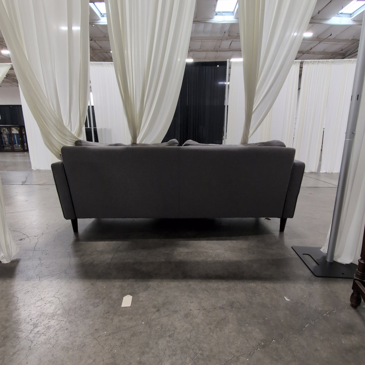 Lifestyle Solutions-Modern Grey Fabric Couch with Tufted Seating