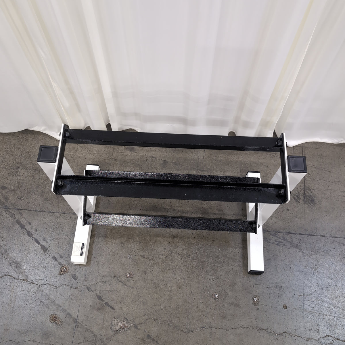 Minimalist White and Black Metal TV Stand