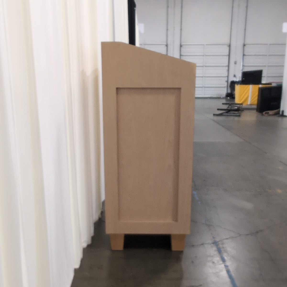 Light Wood Lectern with Storage Shelves