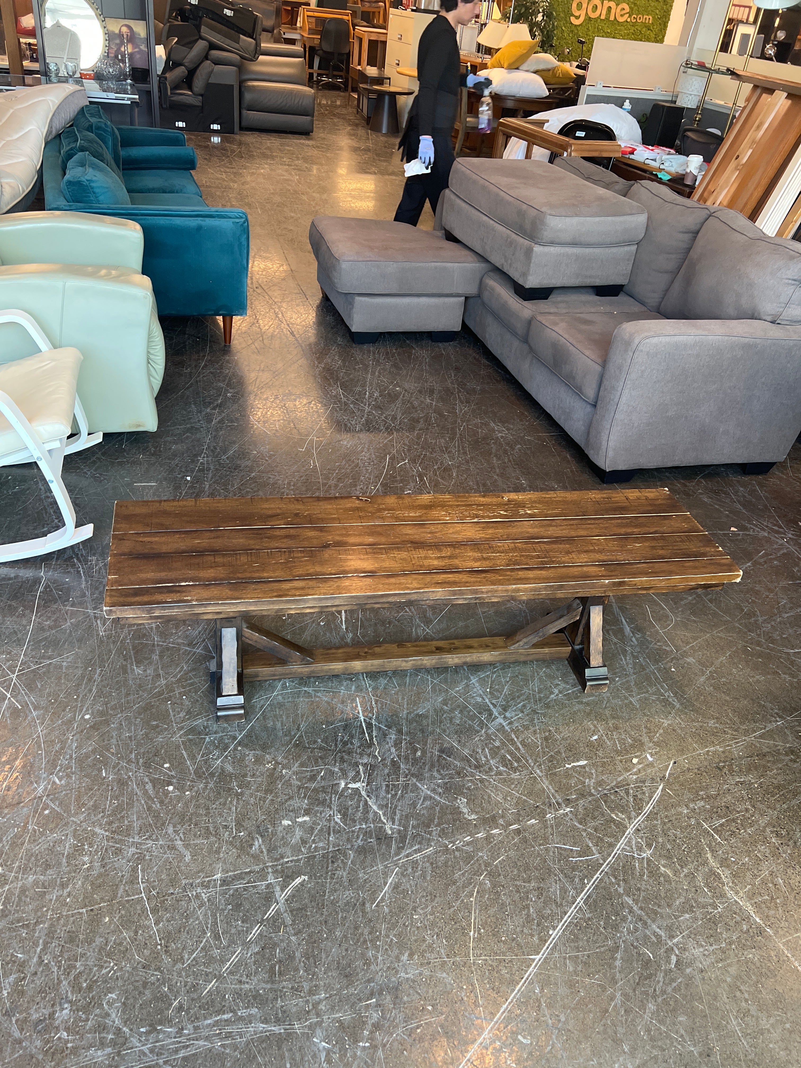 Dark Wood Bench