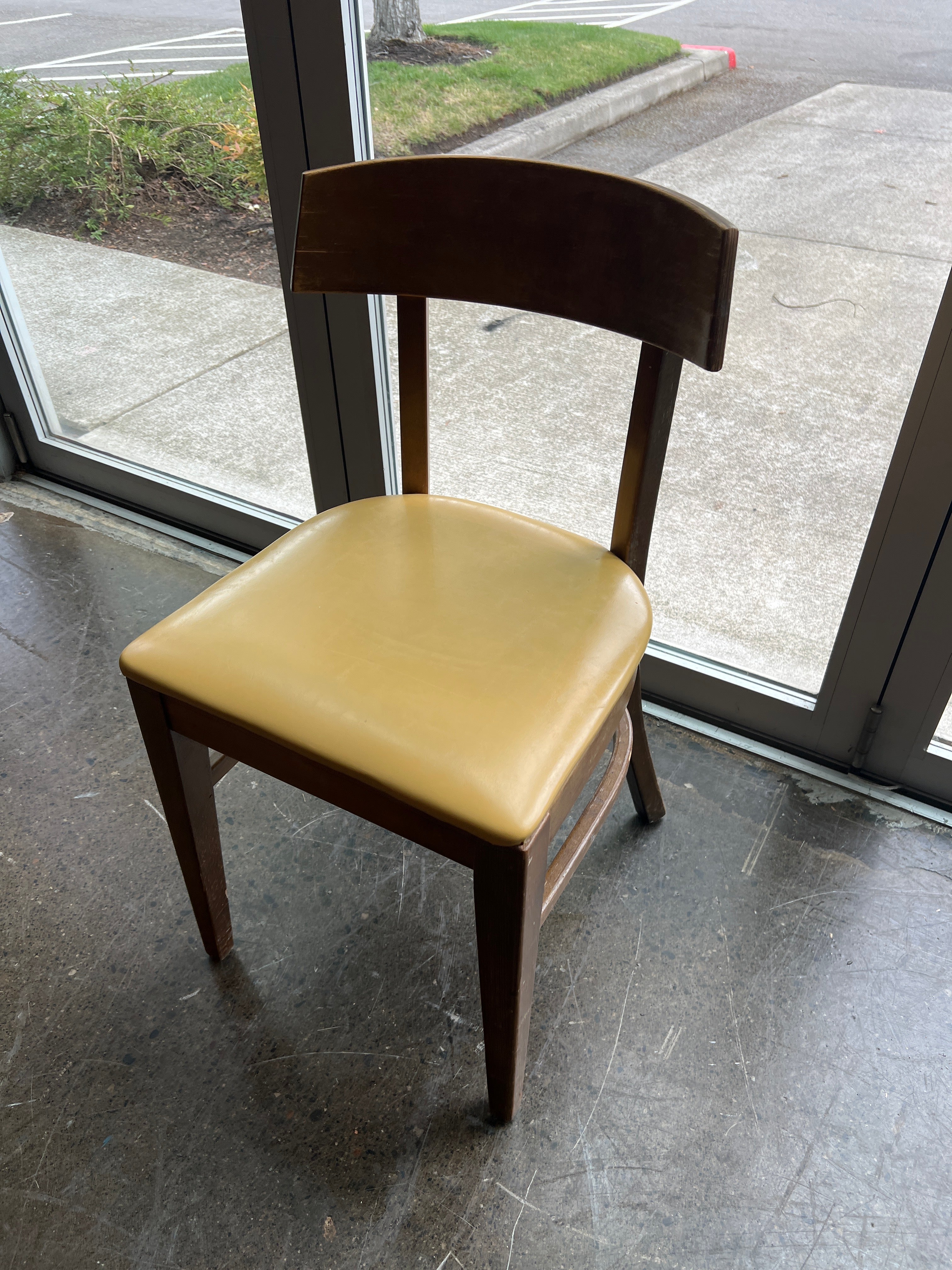 Mid-Century Yellow Vinyl Dining Chair (As-Is)