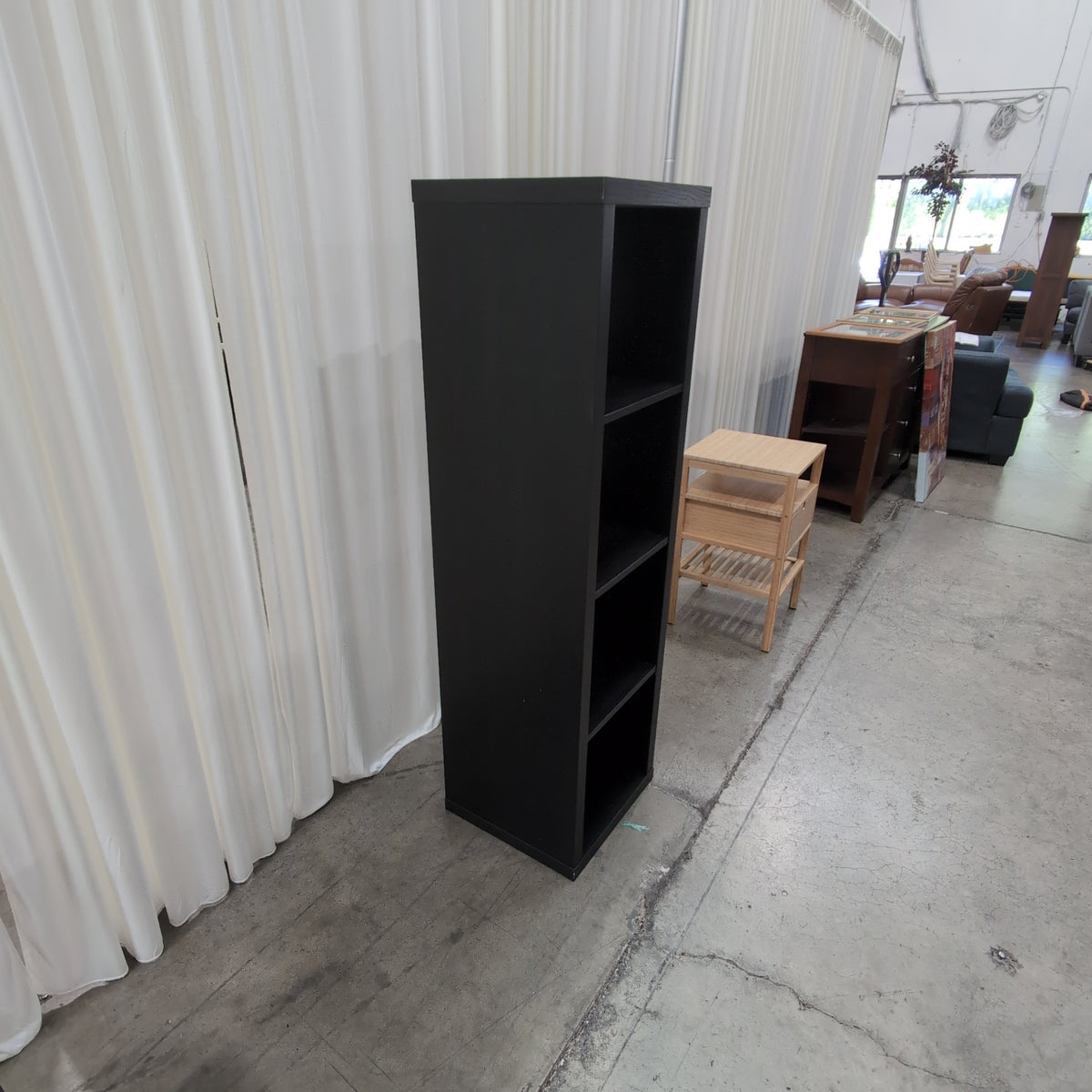 Black Four-Shelf Cube Bookcase