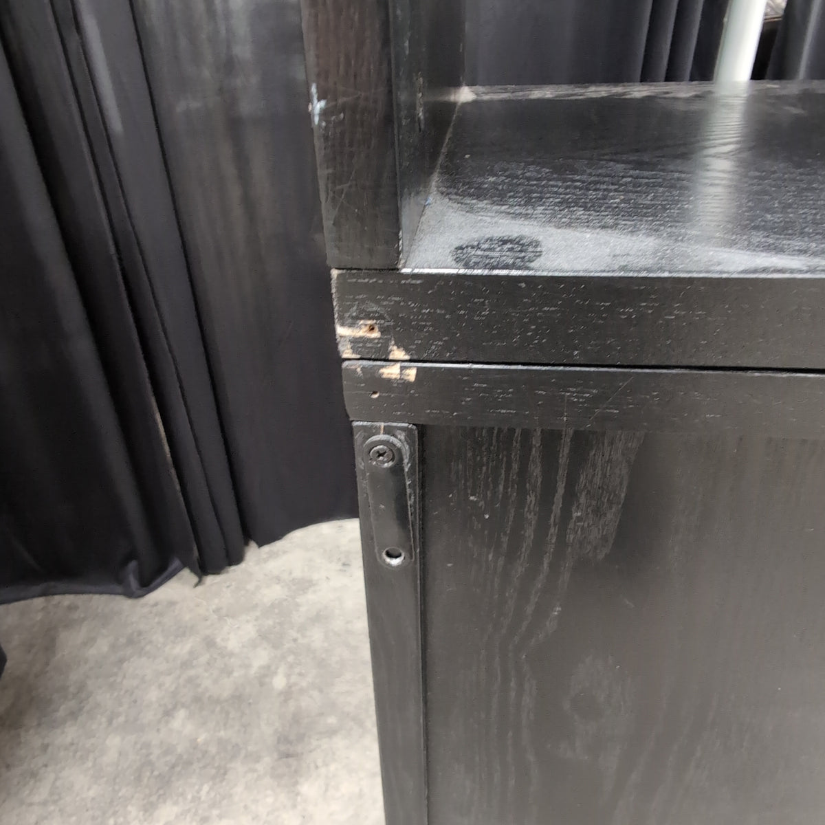 Black Finished Wood Composite Storage Cabinet with Drawers