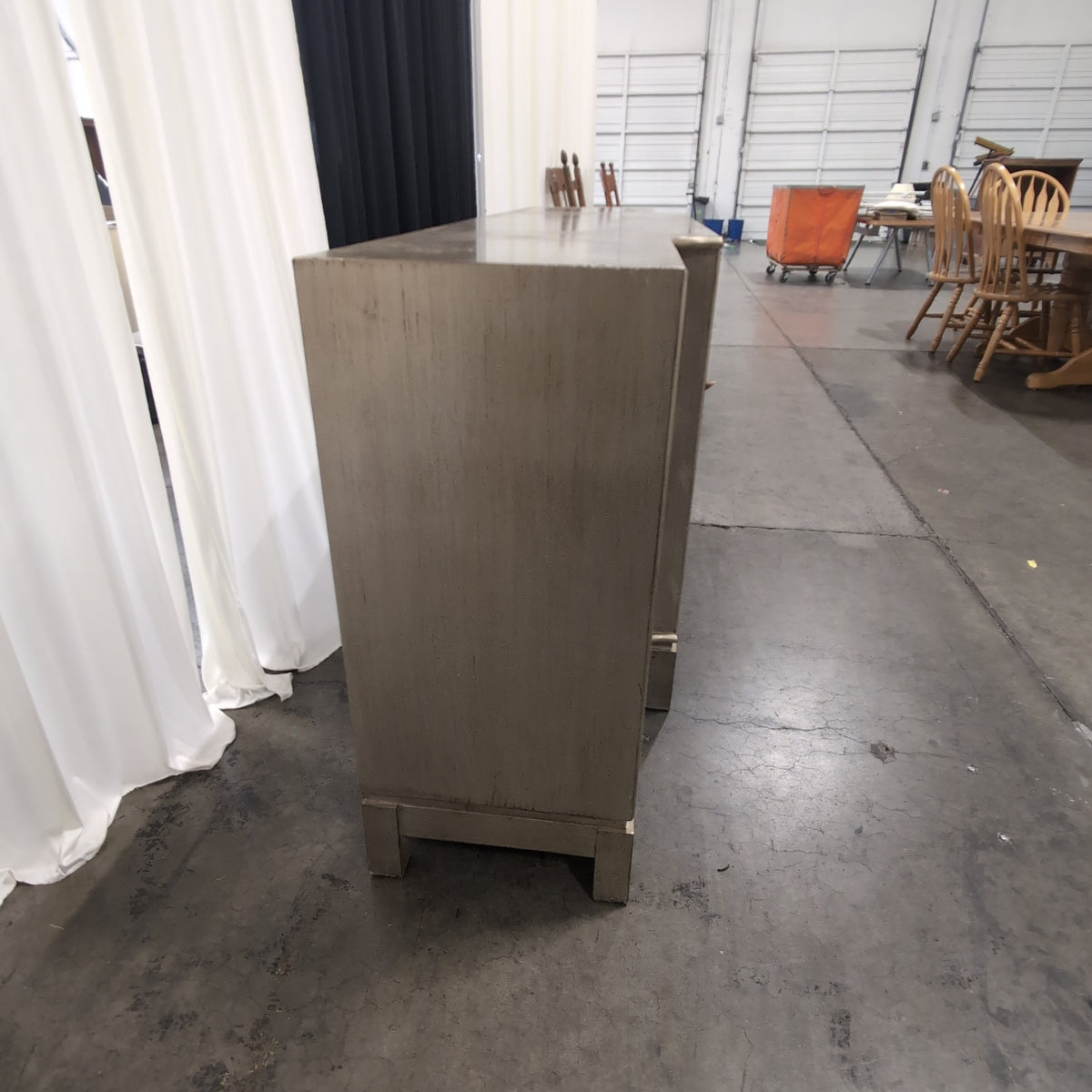 Jogran Inc. Champagne Mirrored Geometric Four-Door Buffet