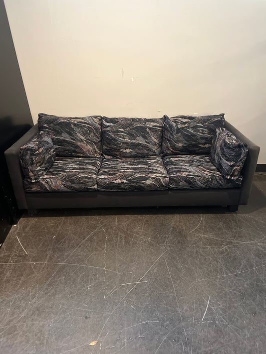 Mid-Century Modern Swirl Pattern Sofa