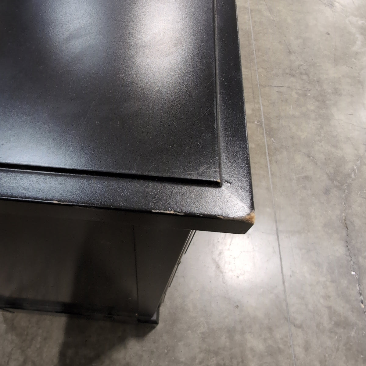 IKEA-Black Six-Drawer Dresser with Gold Pulls