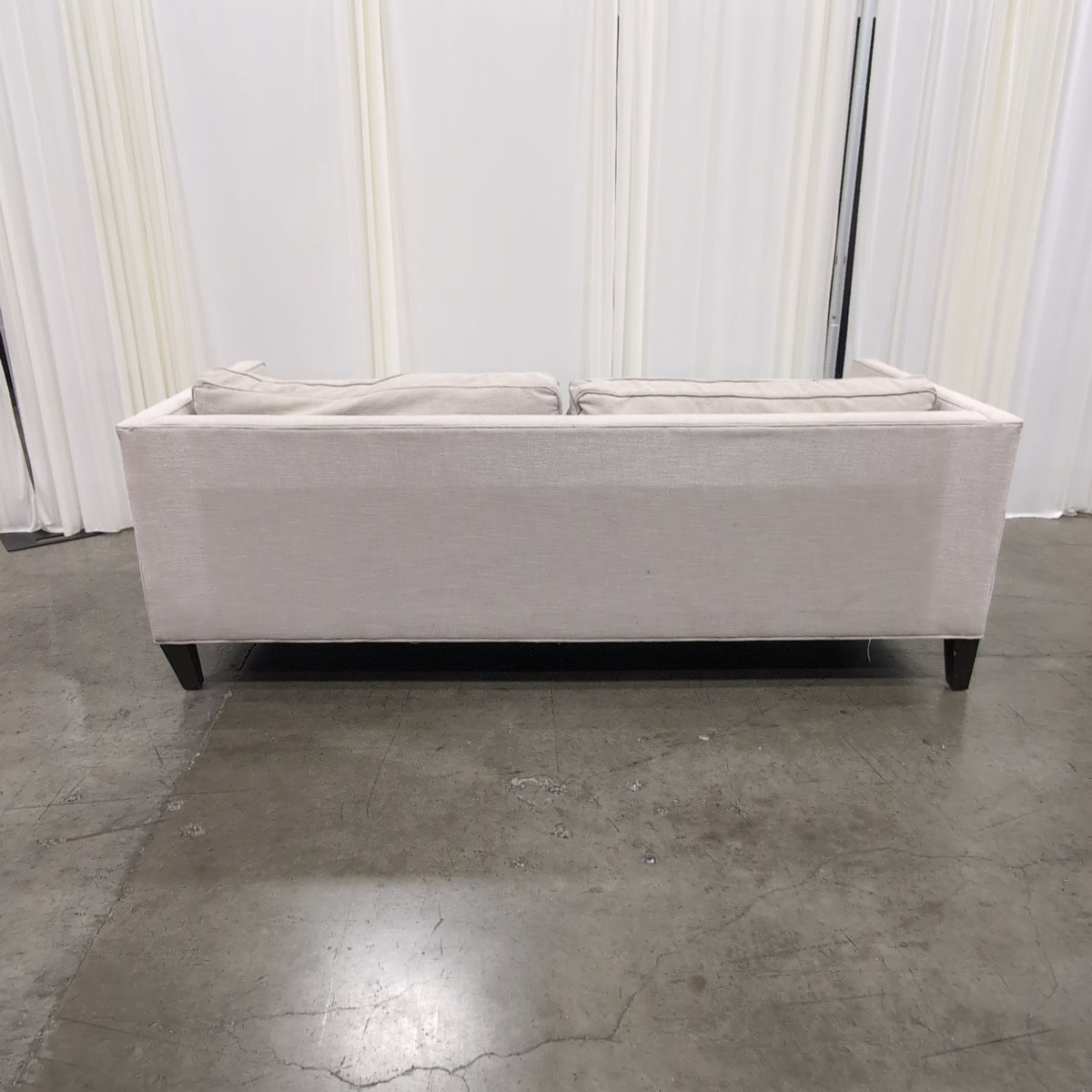 Light Grey Contemporary Couch with Box Arms