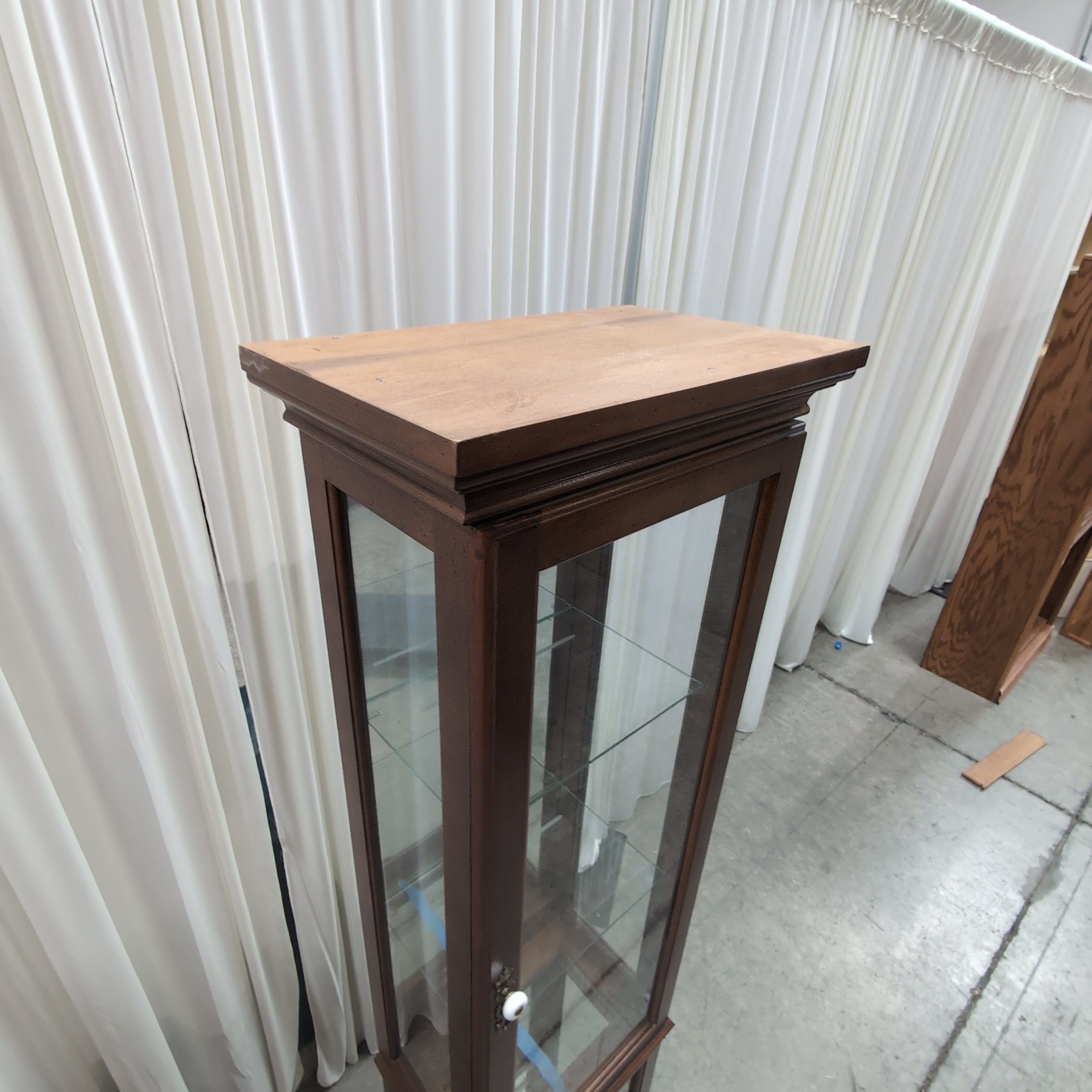 Traditional Dark Wood Two-Section China Cabinet