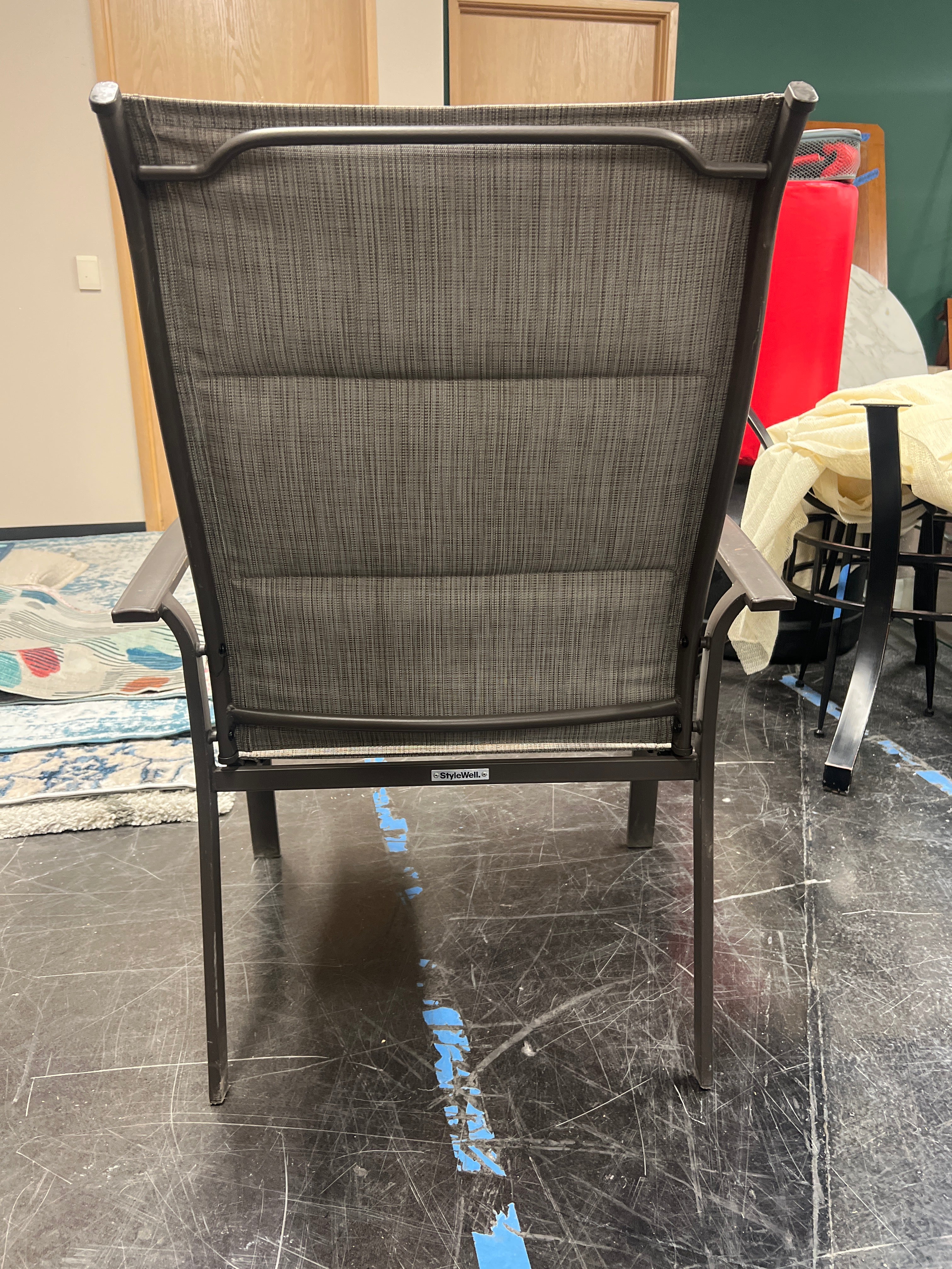 Sling-Back Outdoor Patio Chair with Metal Frame