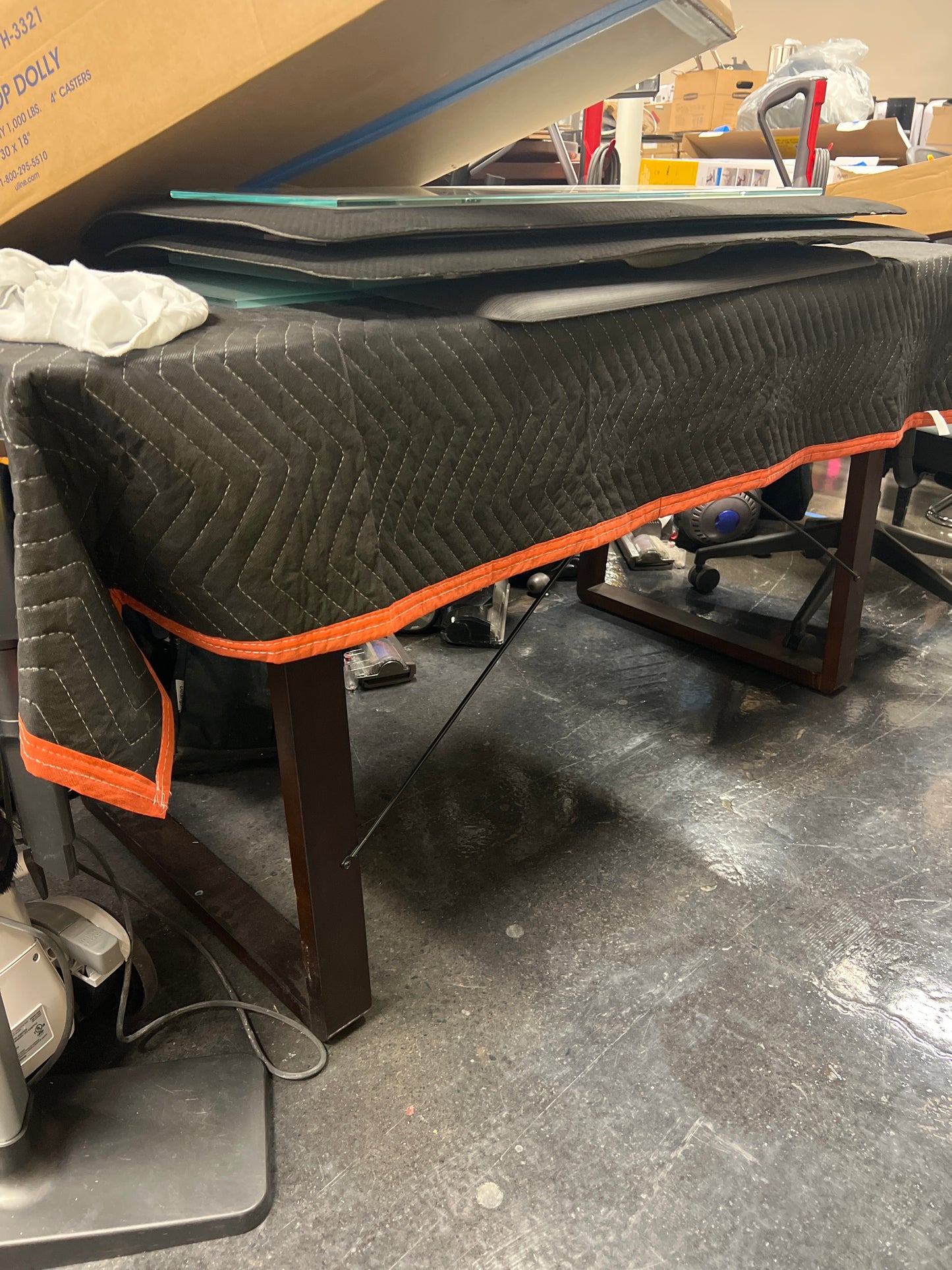 Glass Top Computer Table with Wooden Frame