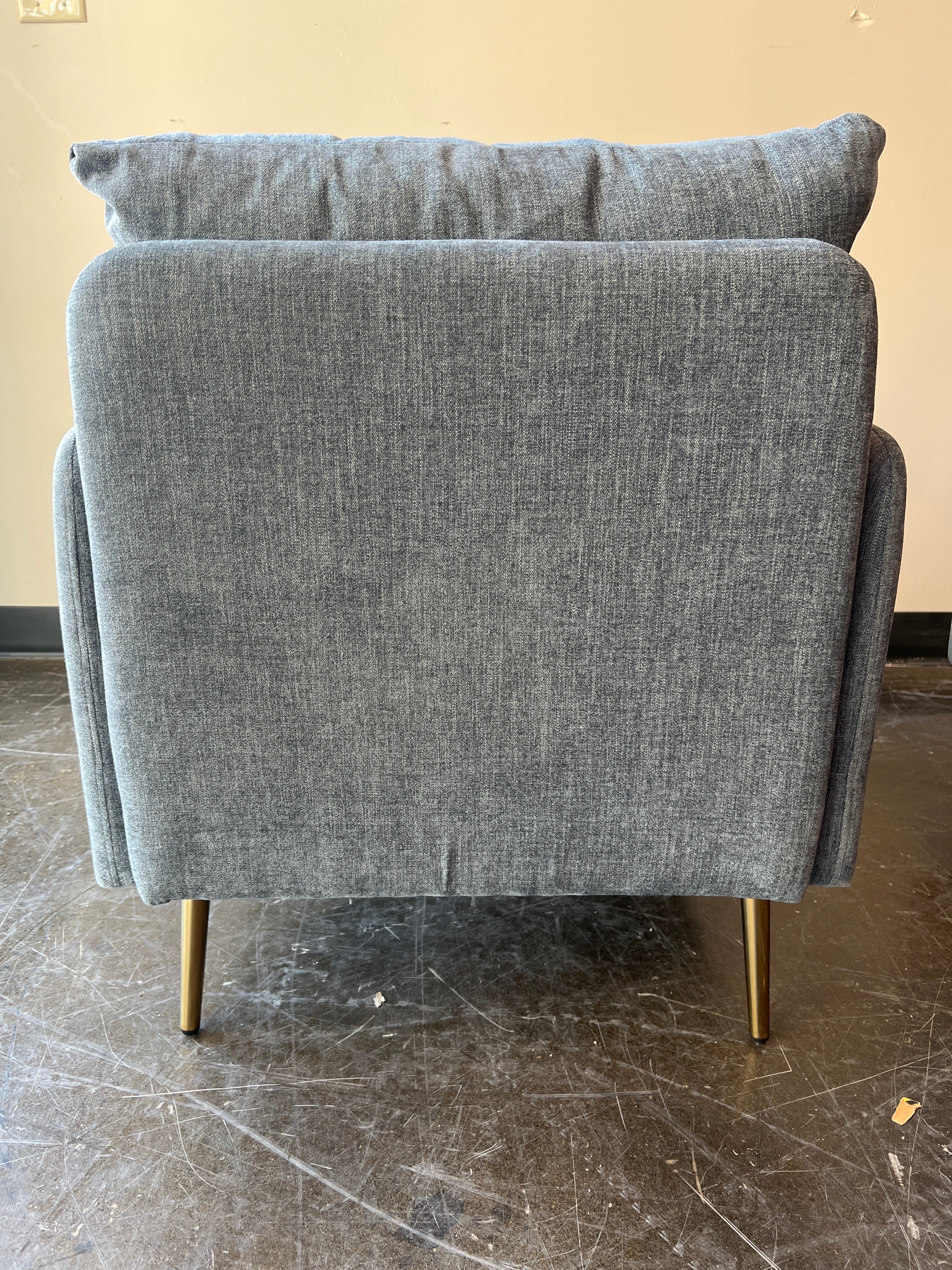 Mid-Century Modern Gray Fabric Club Chair