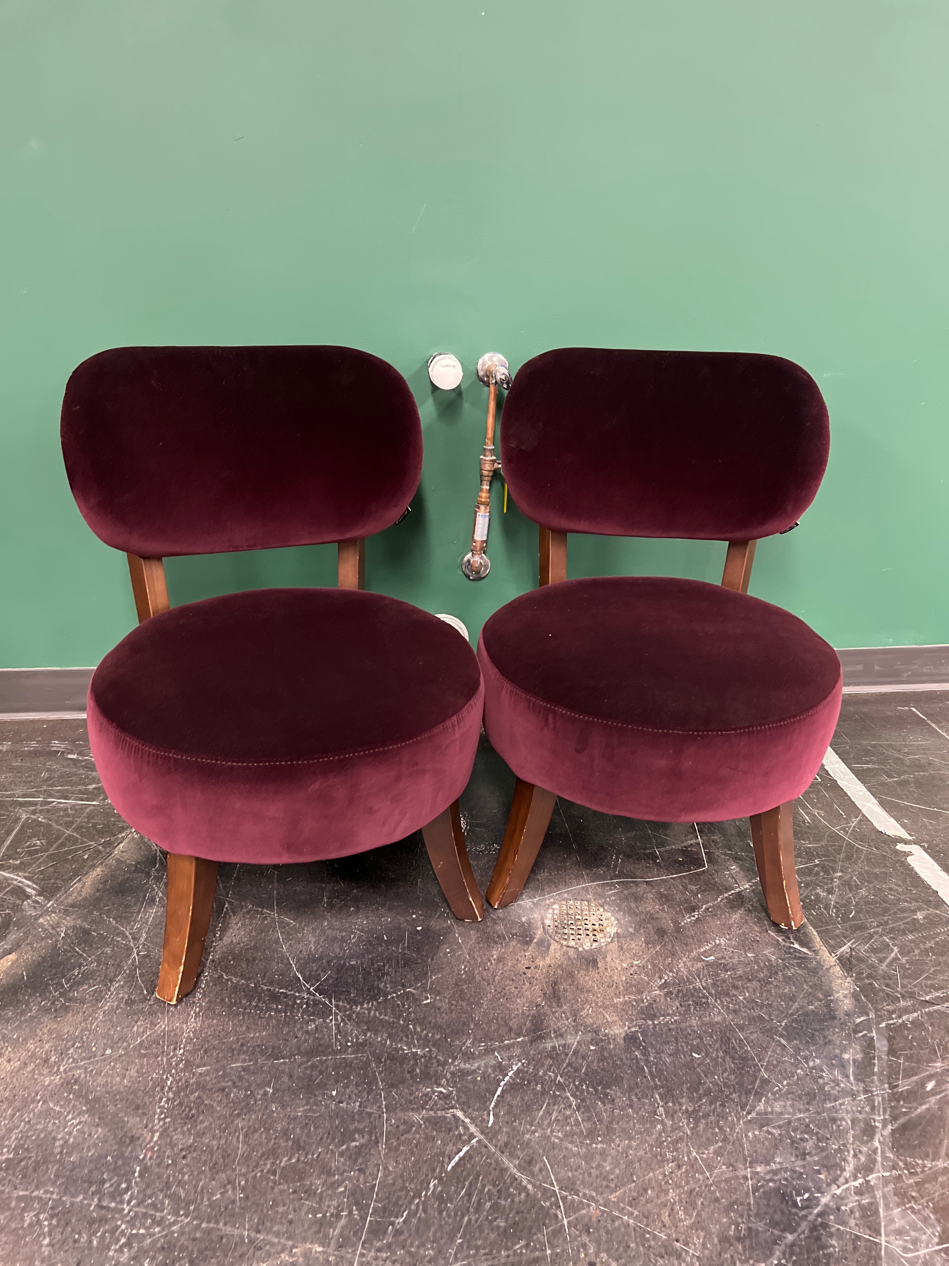 Plush Velvet Accent Chair with Dark Wood Legs