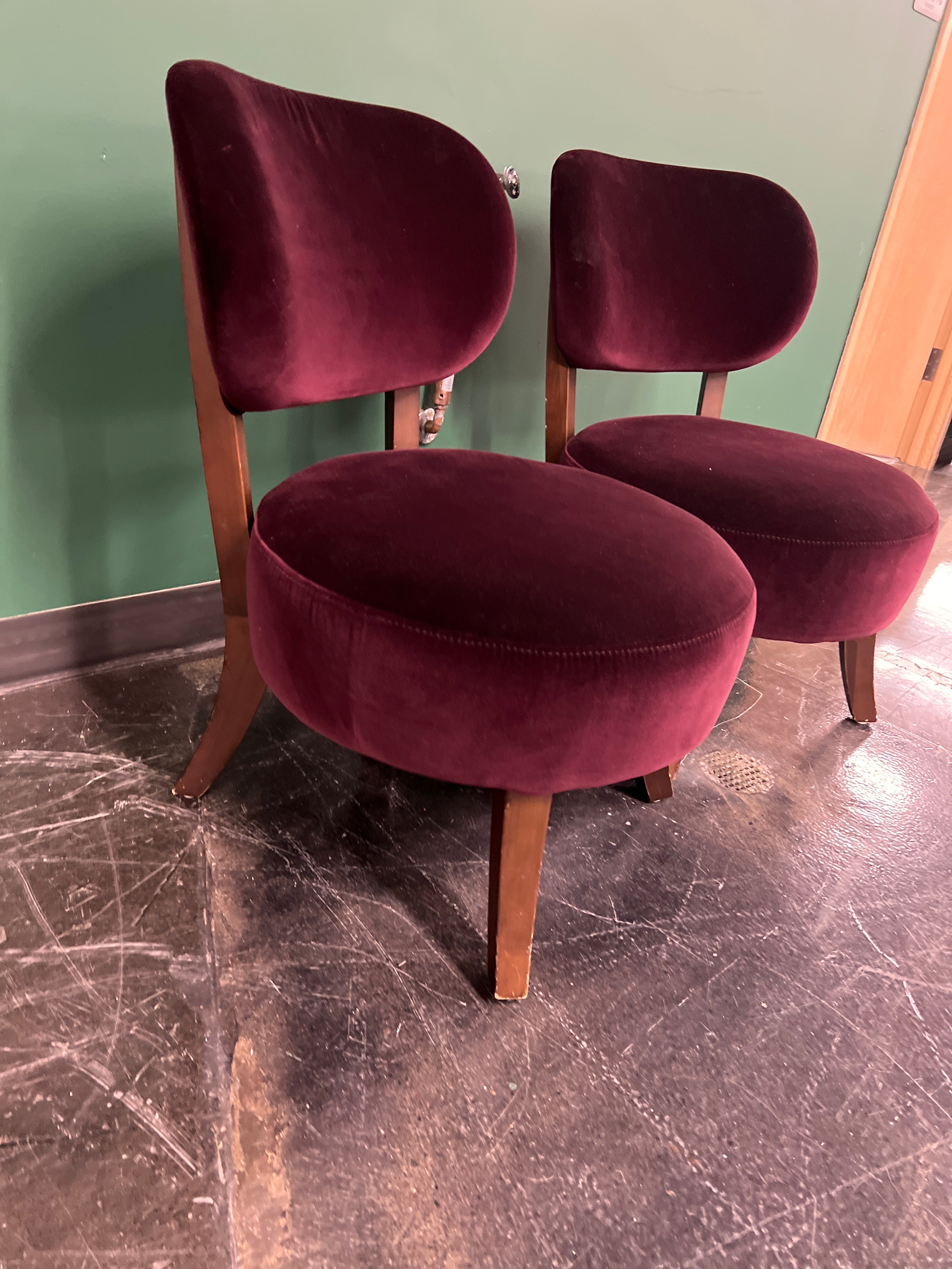 Plush Velvet Accent Chair with Dark Wood Legs