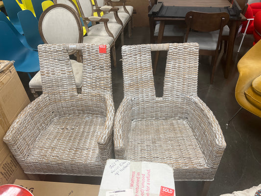 White Washed Wicker Chairs