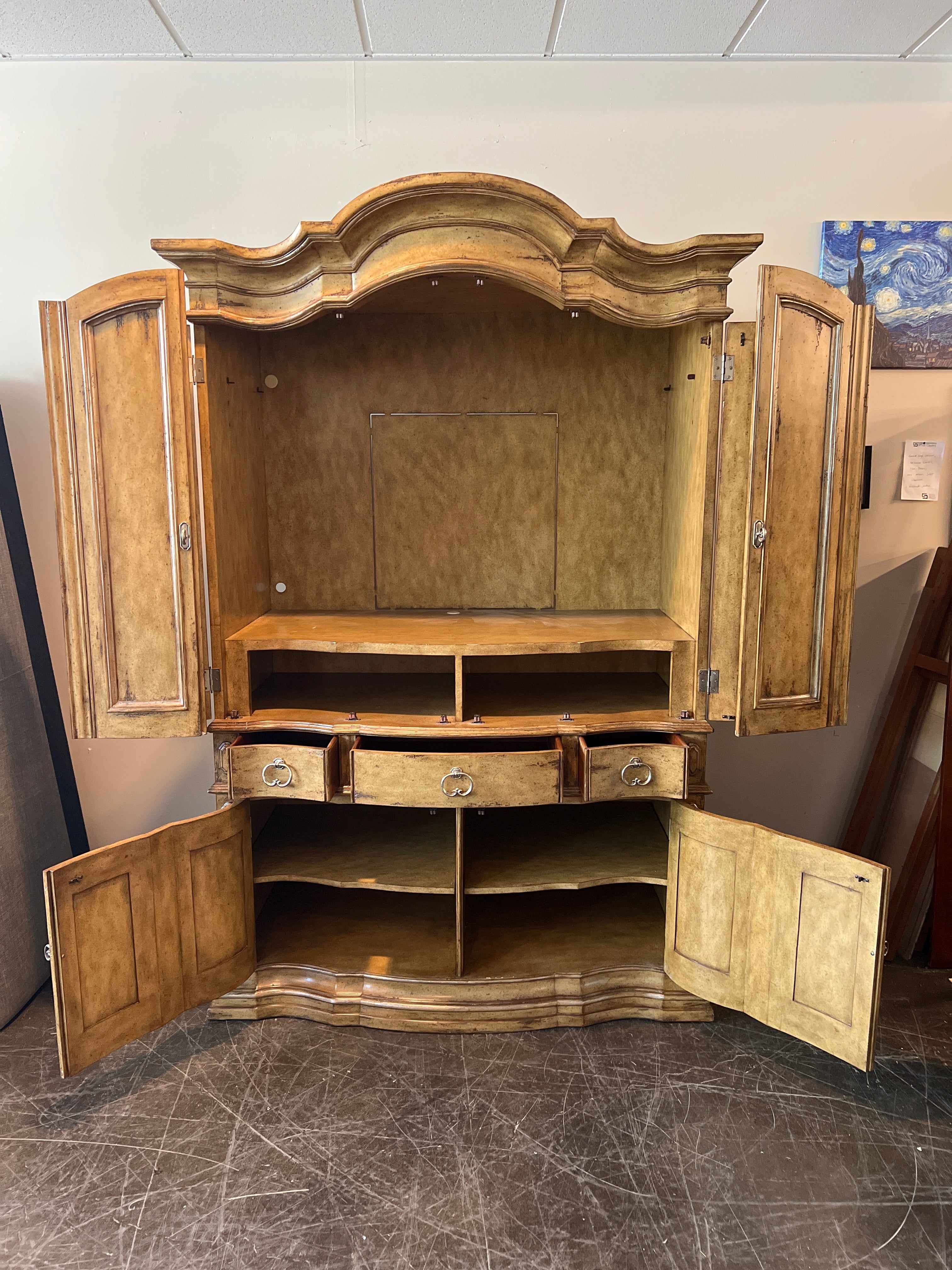 Italian-Style Ornate Armoire Cabinet