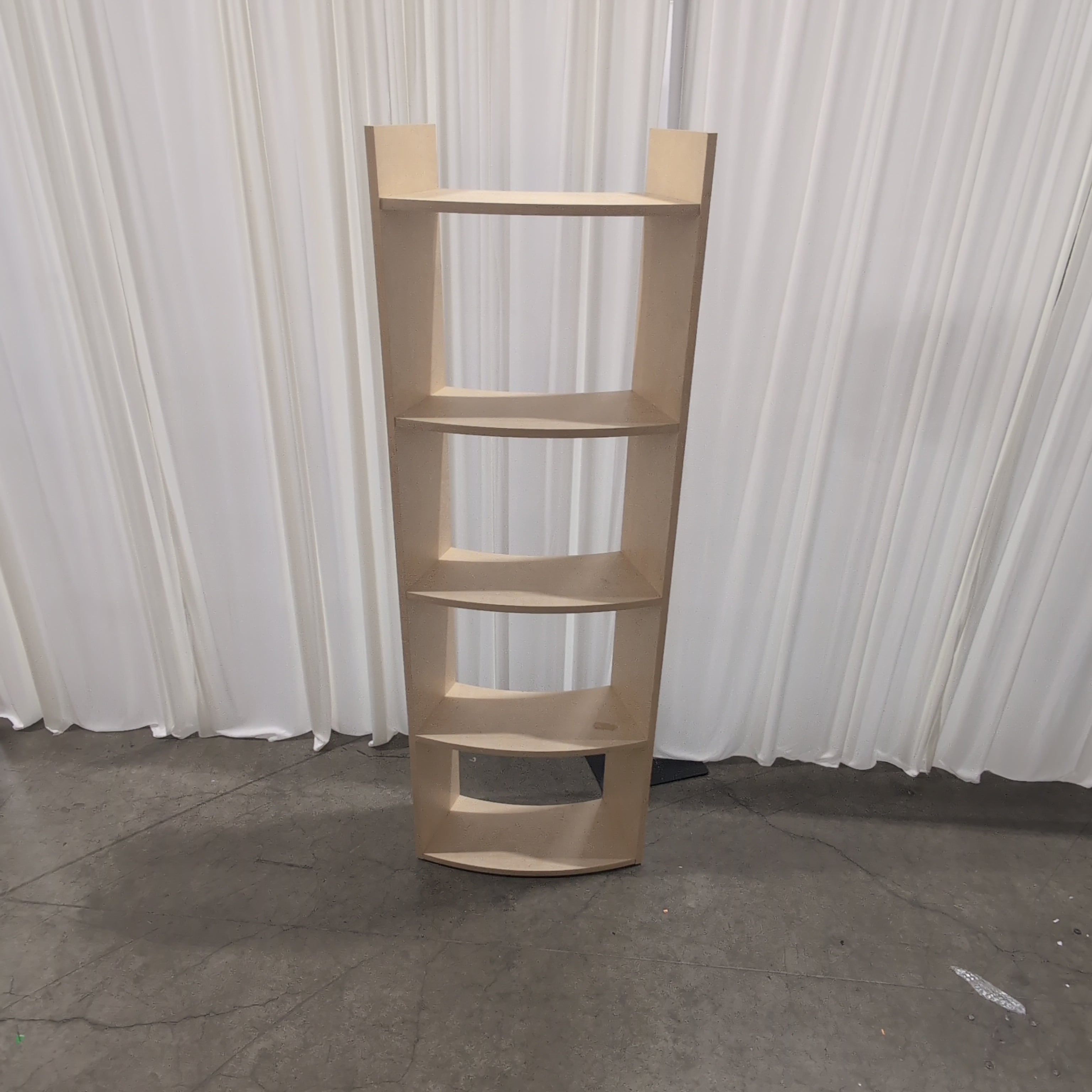 Modern Light Wood Five-Tier Bookcase with Tapered Sides