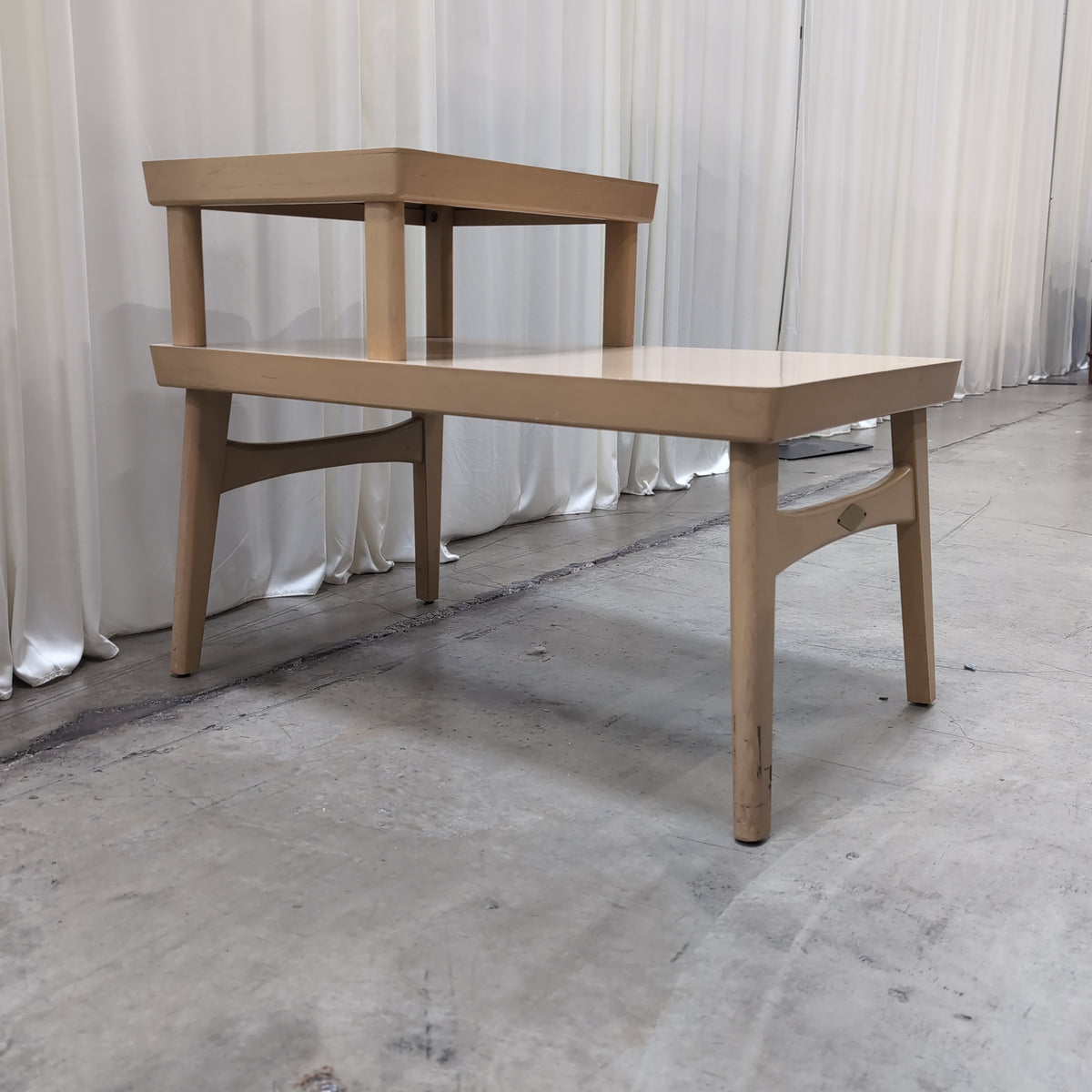 Light Blonde Two-Tier Wood End Table