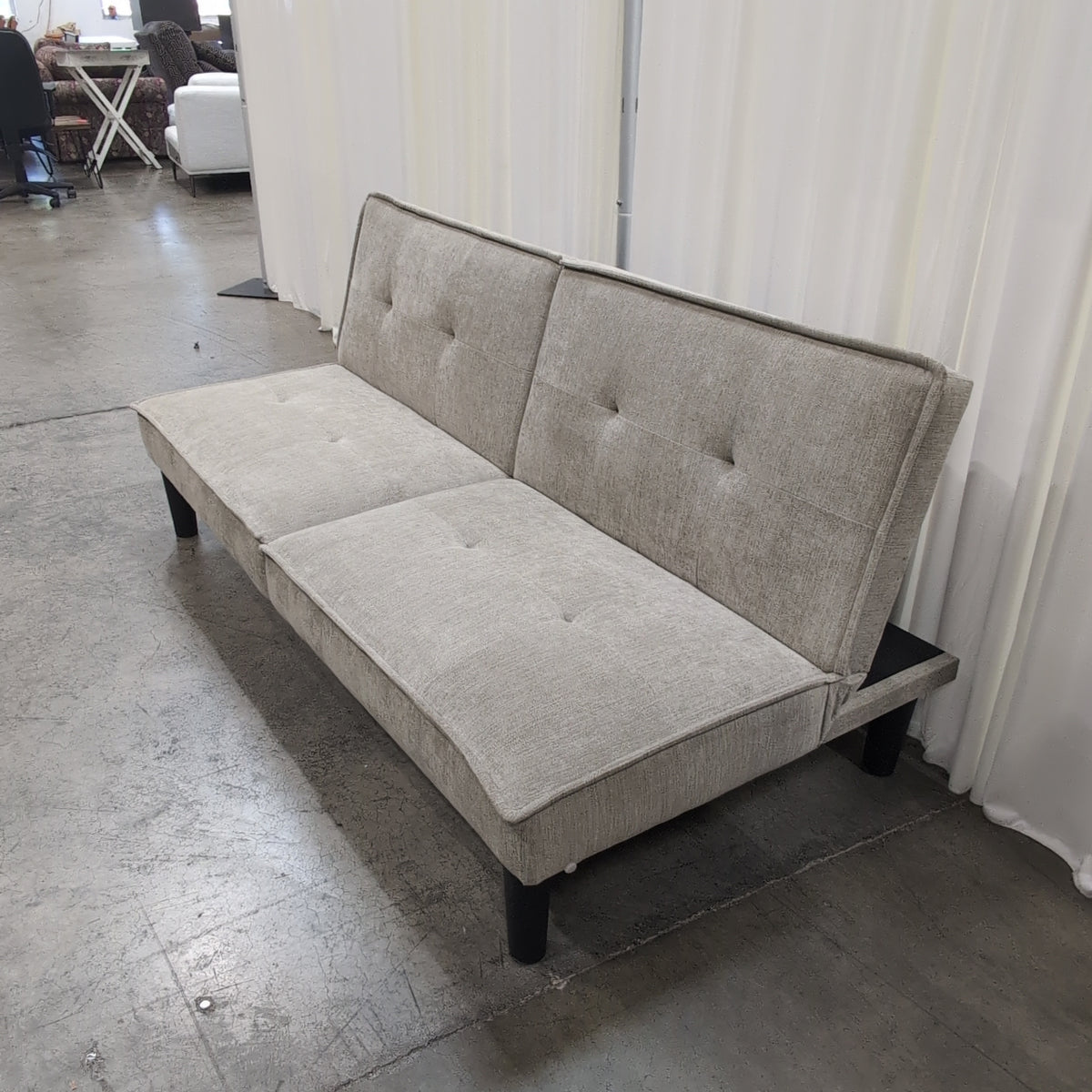 Light Beige Fabric Convertible Couch