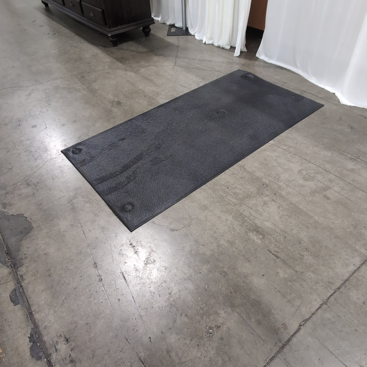 Textured Black Rectangular Floor Mat