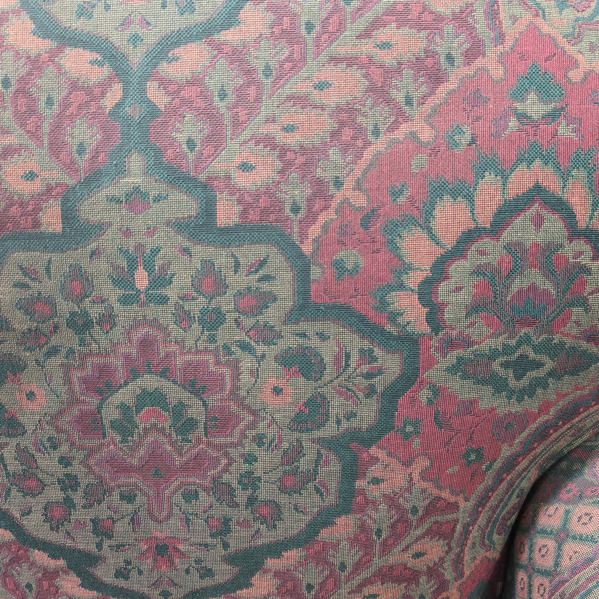 Burgundy Green Paisley Patterned Club Chair